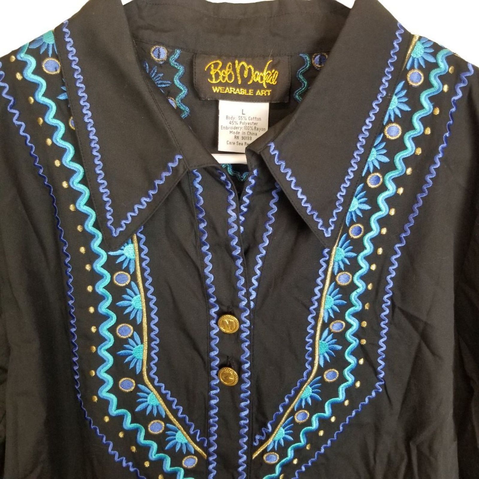 Bob Mackie Bob Mackie Wearable Art Western Shirt Embroidered Size L Size L / US 10 / IT 46 - 2 Thumbnail