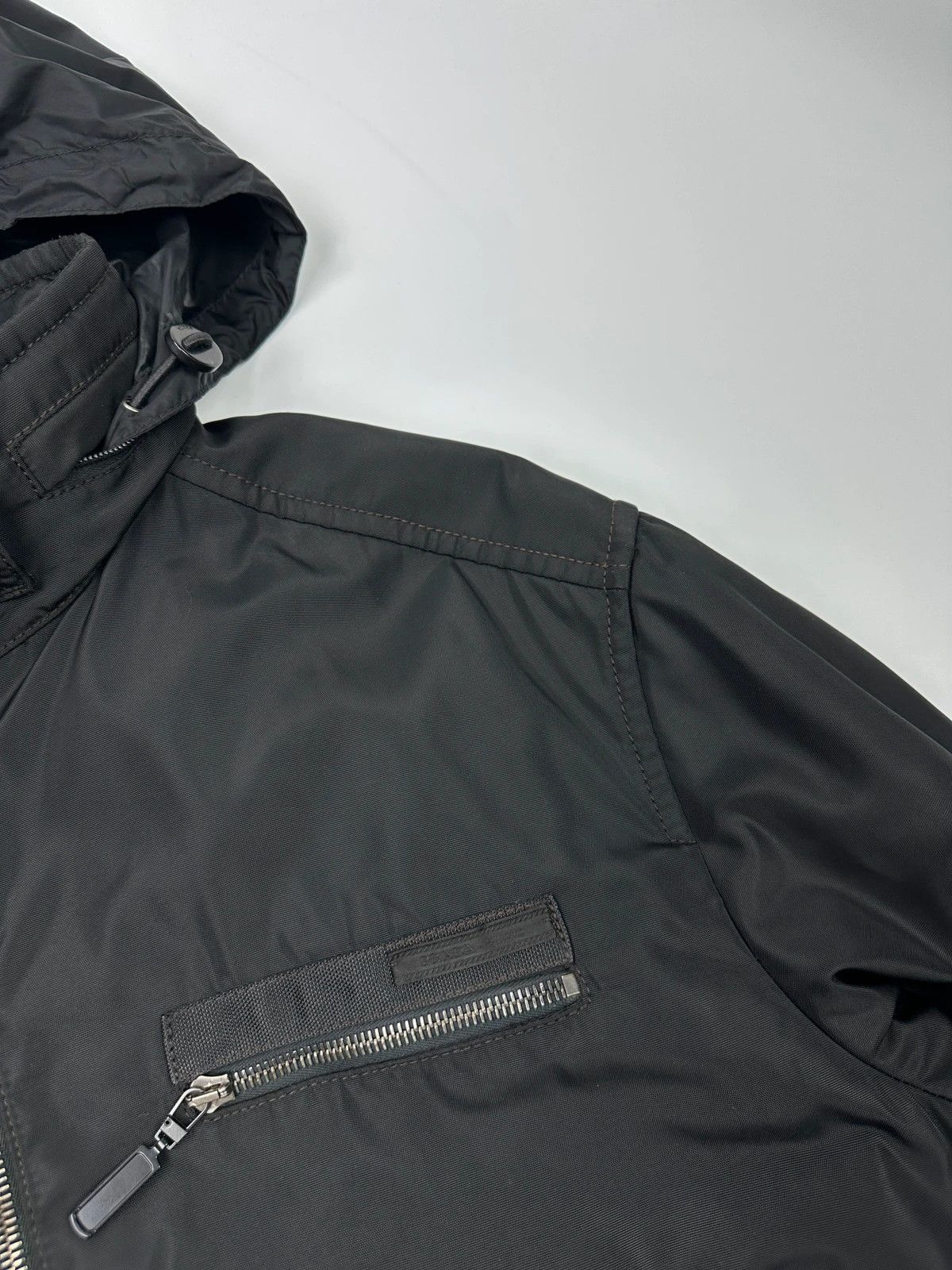 Prada Prada Milano FW2007 Black Thick Hidden Hood Bomber Jacket Size US L / EU 52-54 / 3 - 3 Thumbnail