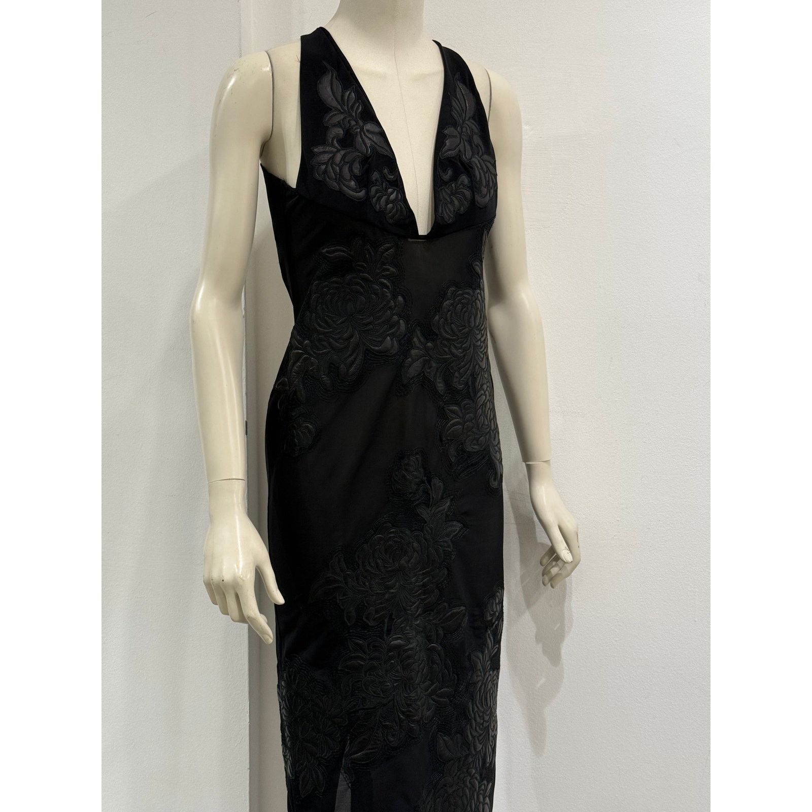 Roberto Cavalli A/W2002 Roberto Cavalli runway floral patches sheer dress Size S / US 4 / IT 40 - 5 Thumbnail