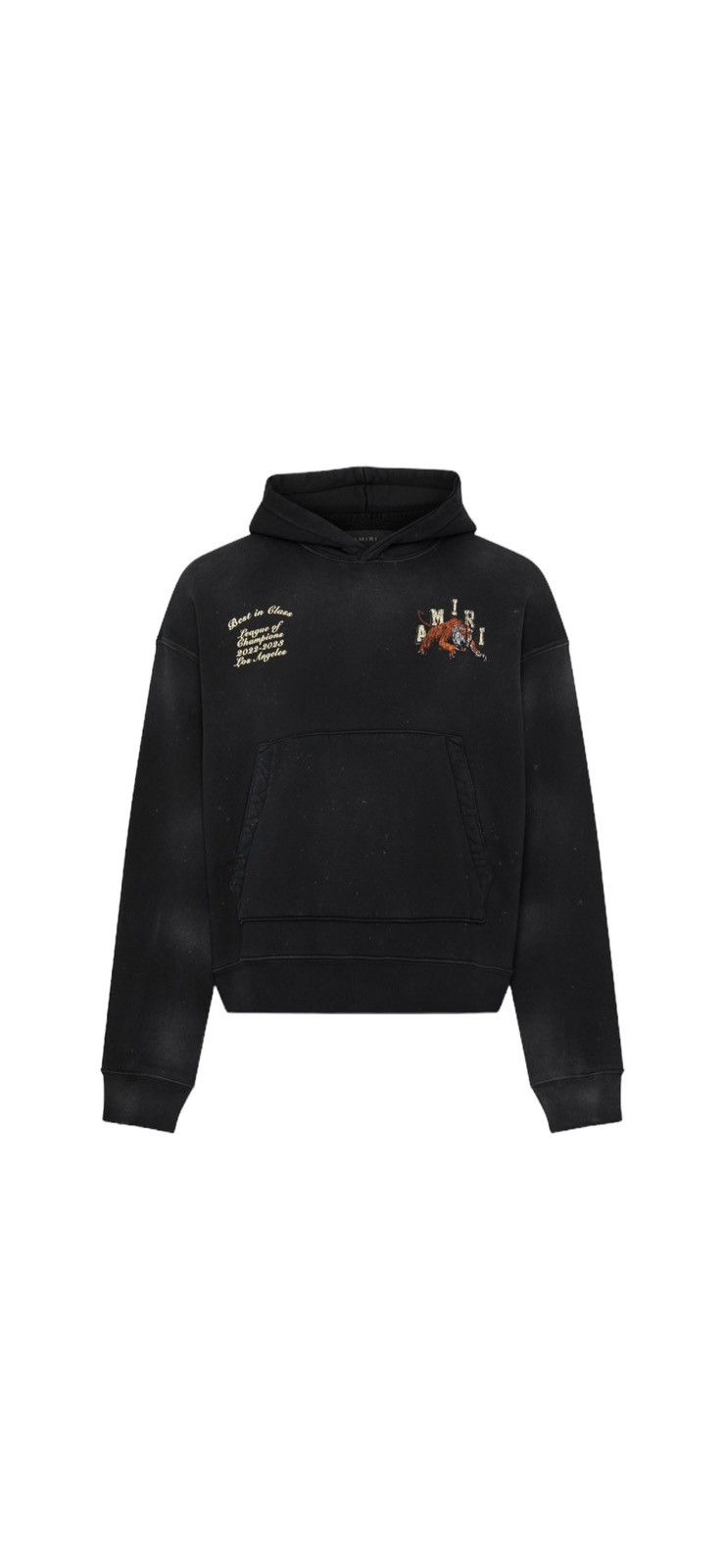 image of Amiri Vintage Tiger Varsity Hoodie in Black, Men's (Size Medium)