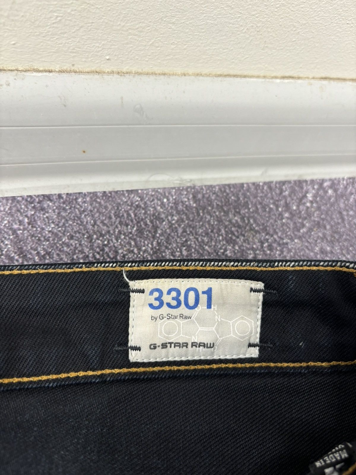G-Star Vintage G-Star Raw Avant Garde Faded Navy Denim Biker Jeans Size US 33 - 15 Thumbnail