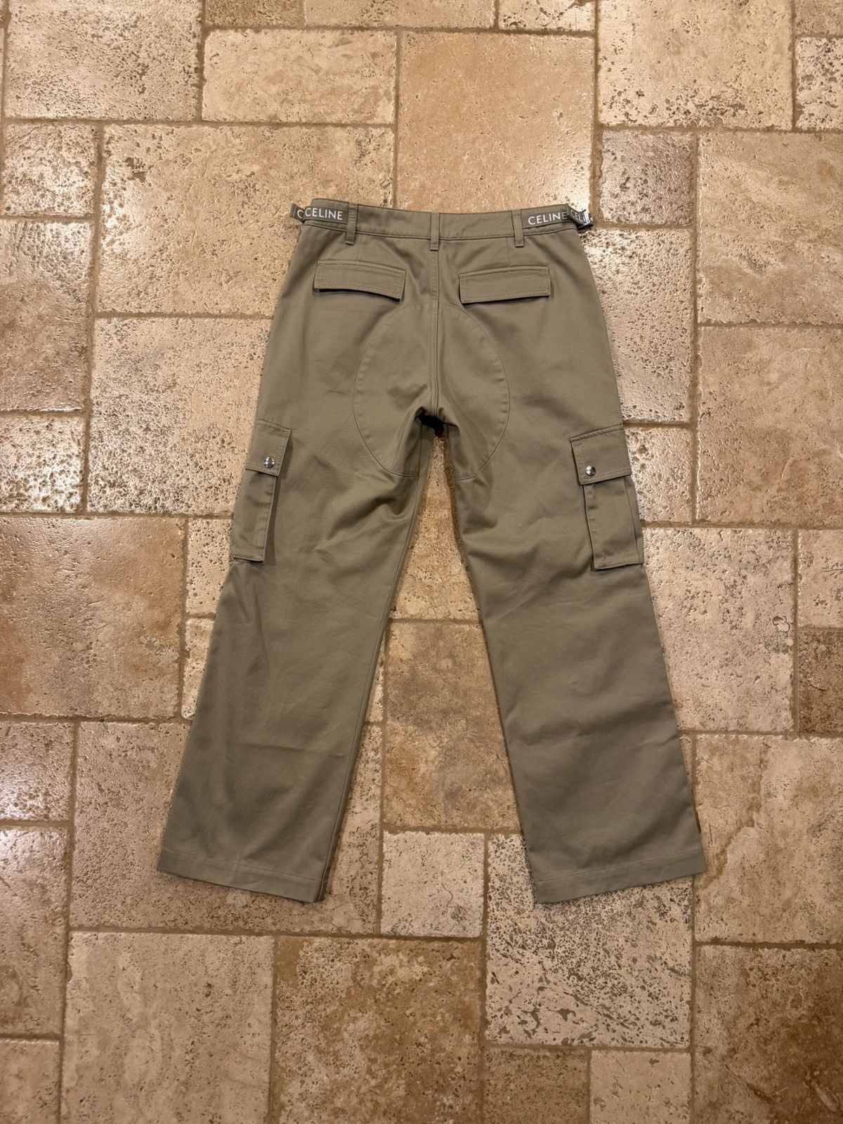 Celine Celine x Hedi Twill Khaki Logo Cargo Trouser Pants Size US 32 / EU 48 - 10 Thumbnail