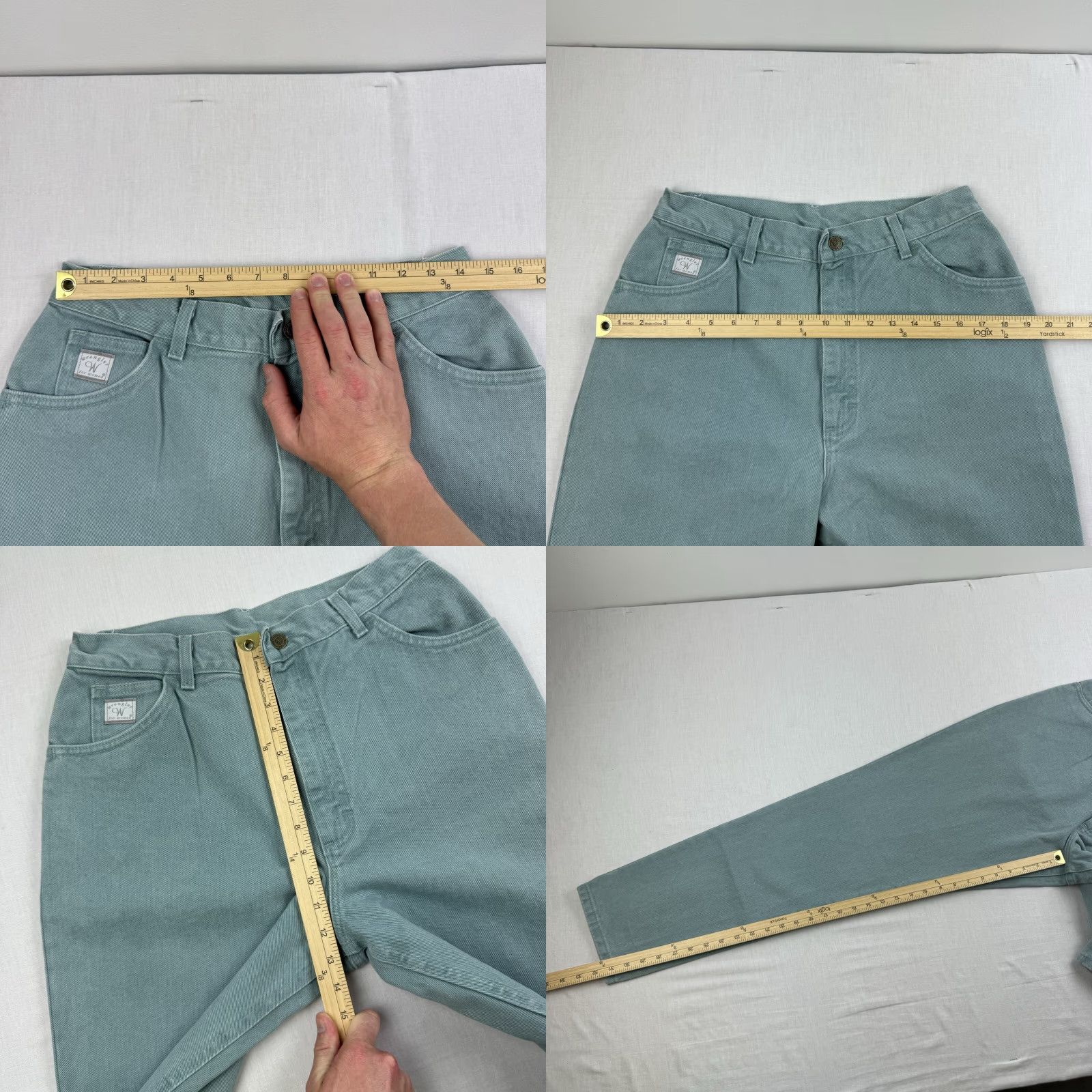 Wrangler VINTAGE Wrangler Jeans Womens 14 Seaform Green Western Mom Jeans High Rise 90s Size 36" / US 14 / IT 50 - 8 Thumbnail