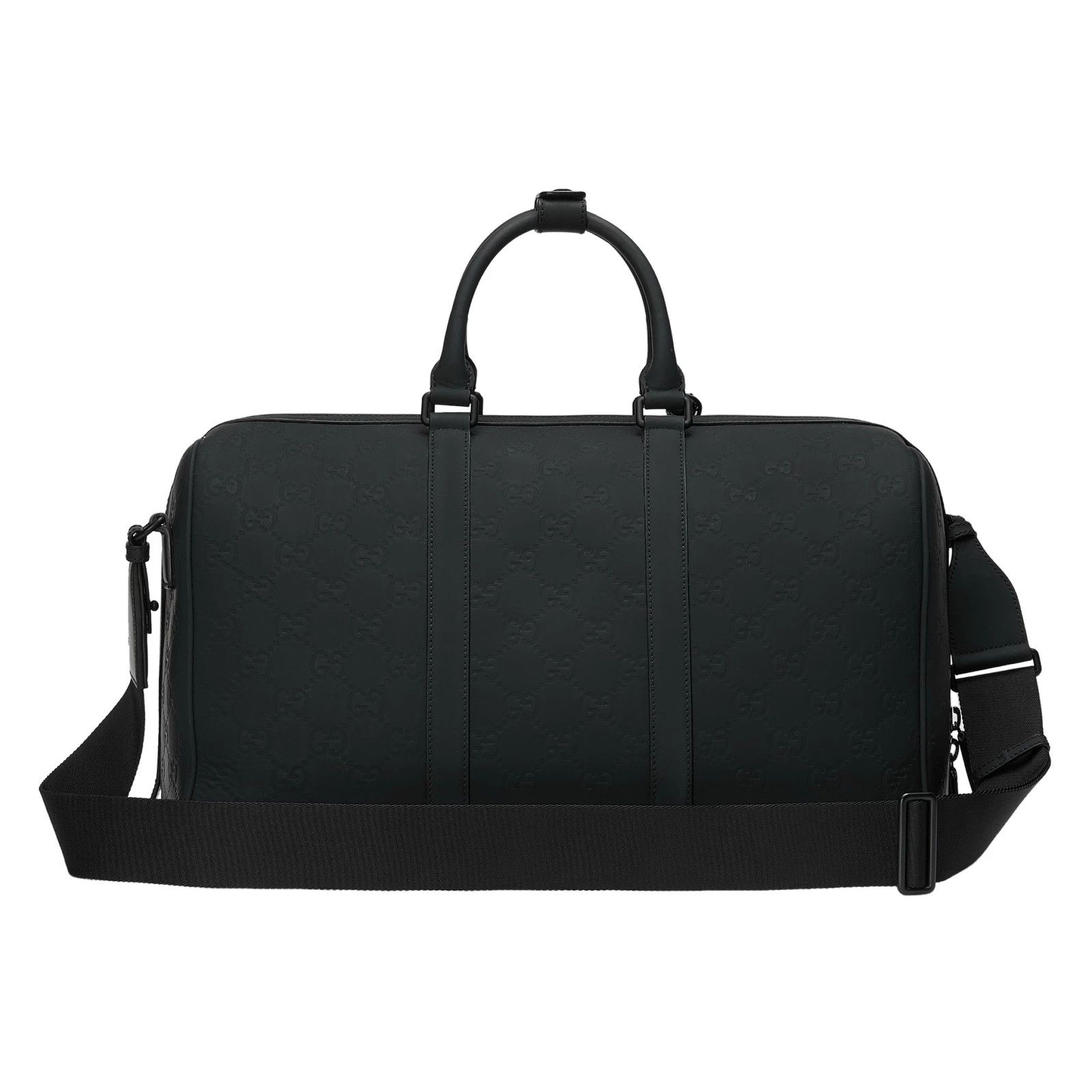 Gucci GUCCI Black GG Rubber Leather Medium Duffle Bag New Size ONE SIZE - 3 Thumbnail