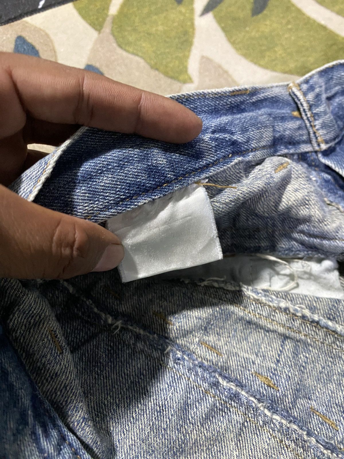 Japanese Brand Japanase brand double waist denim regular straight cut Size US 31 - 8 Thumbnail