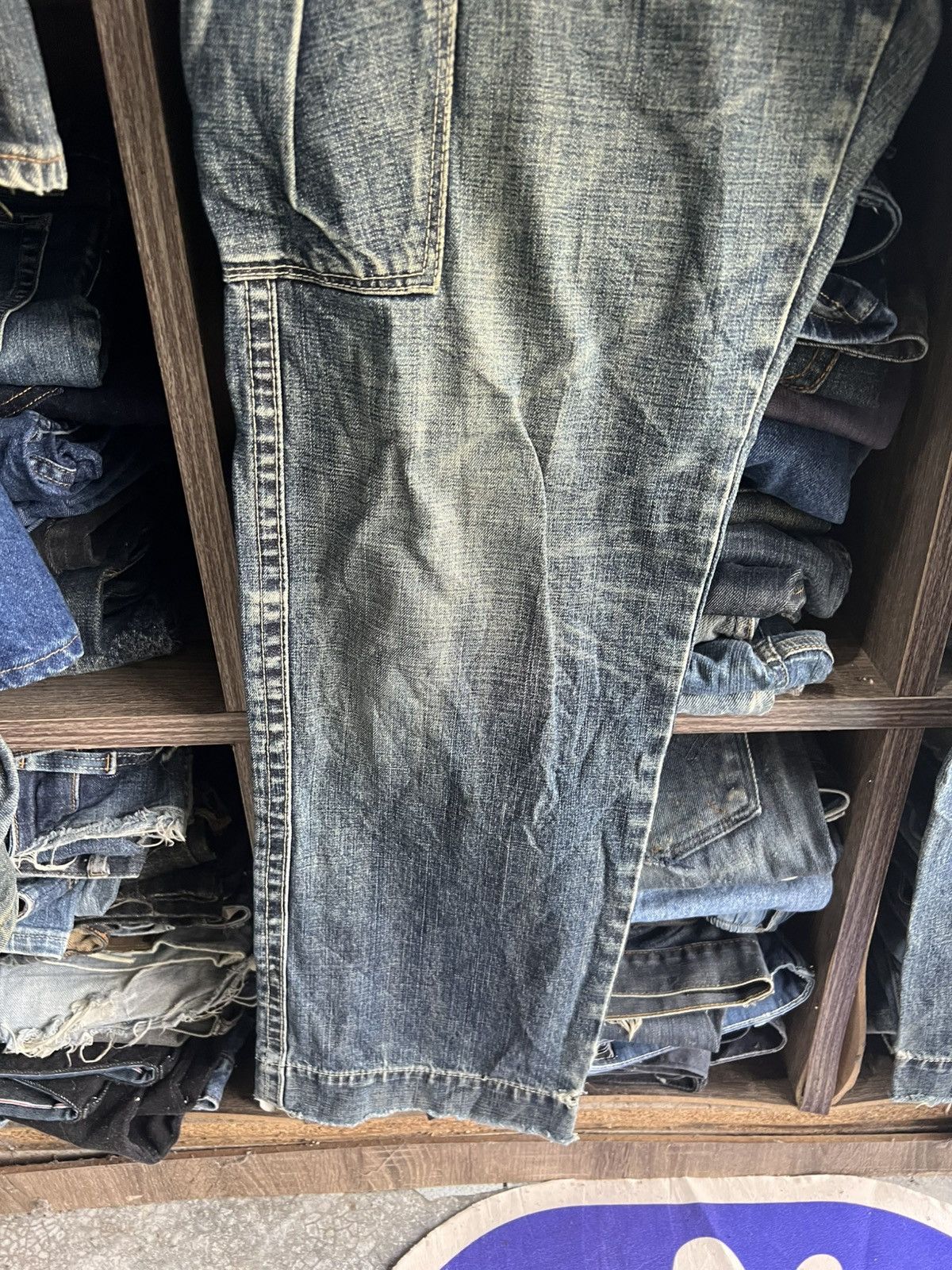 Levi's 🔥Rare Vintage Levis Sanforized Distressed Cargo Denim Size US 34 / EU 50 - 5 Thumbnail