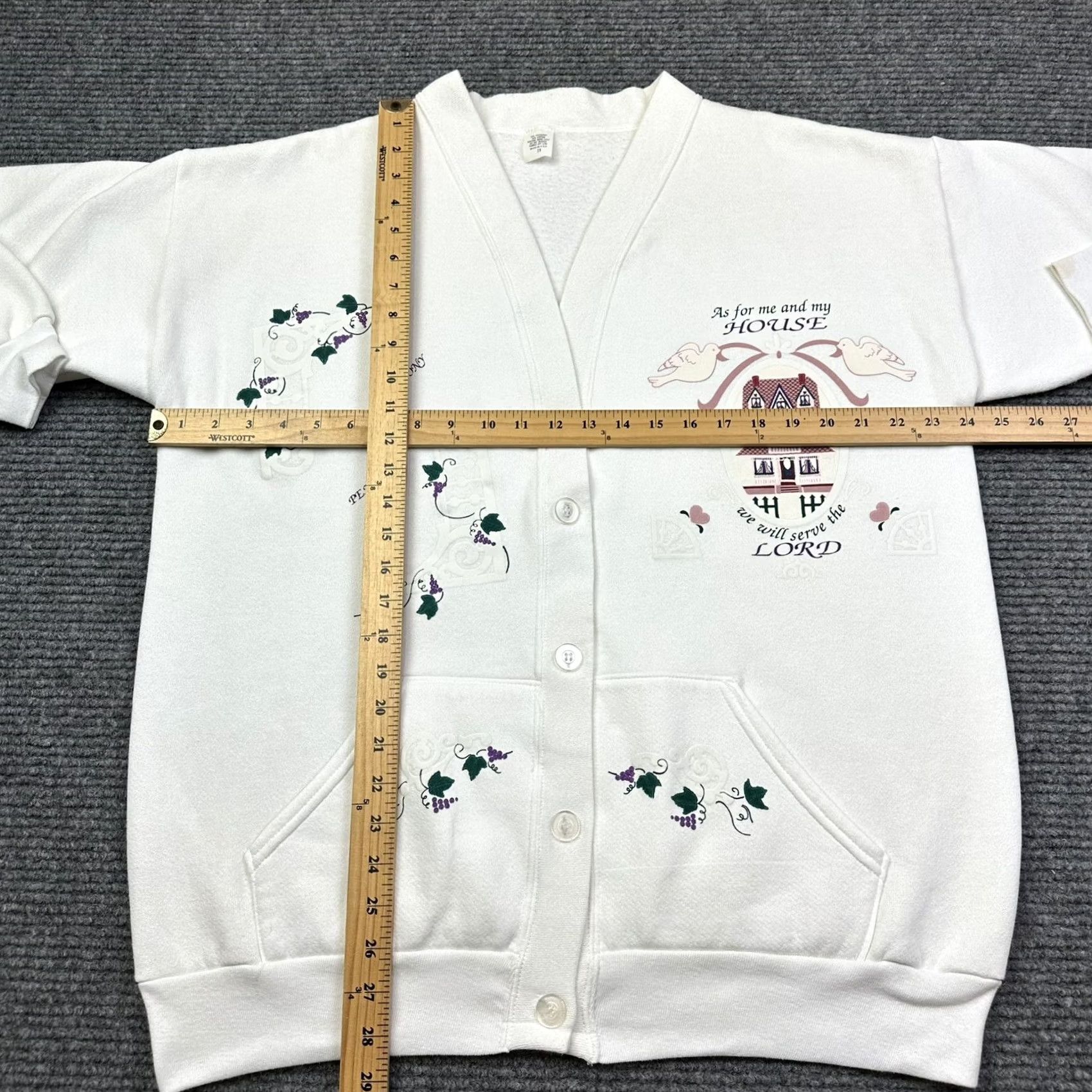 Vintage VINTAGE Women 2X Button Up Cardigan Sweater 90s Floral Lord White Womens Size XXL / US 16-18 / IT 52-54 - 4 Thumbnail