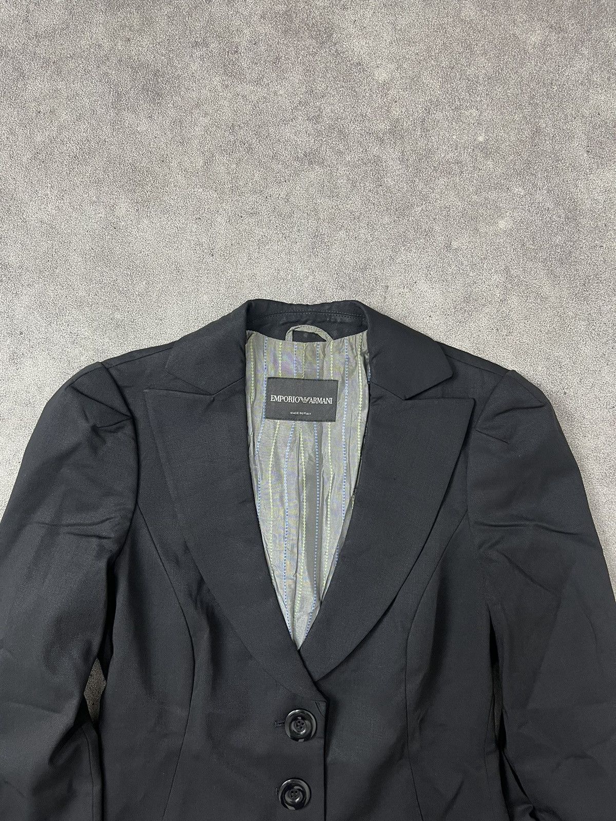 Emporio Armani Emporio armani black wool jacket blazer Size M / US 6-8 / IT 42-44 - 3 Thumbnail