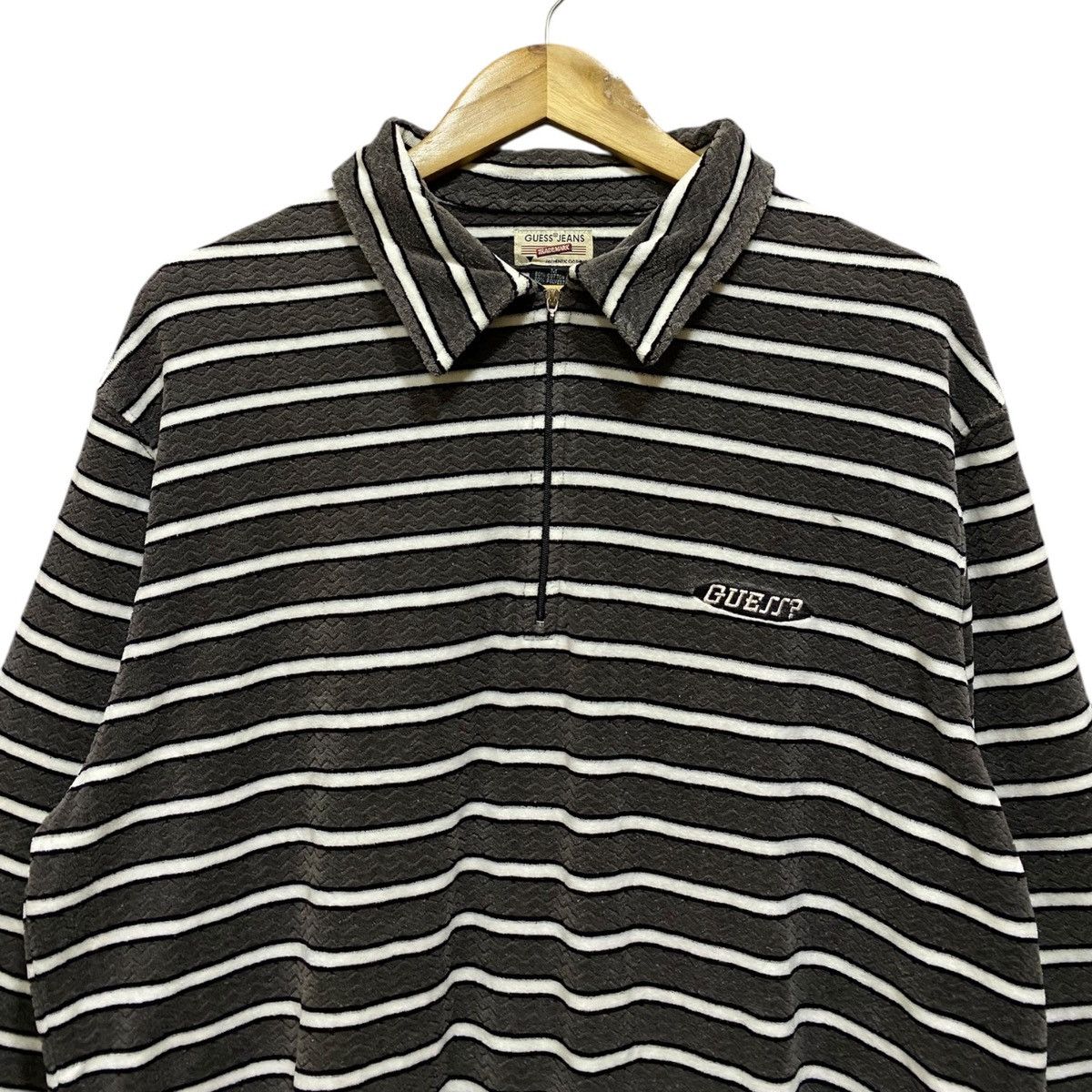 Guess Vintage Guees Stripes Fleece Half Zip Shirt Size US M / EU 48-50 / 2 - 3 Thumbnail