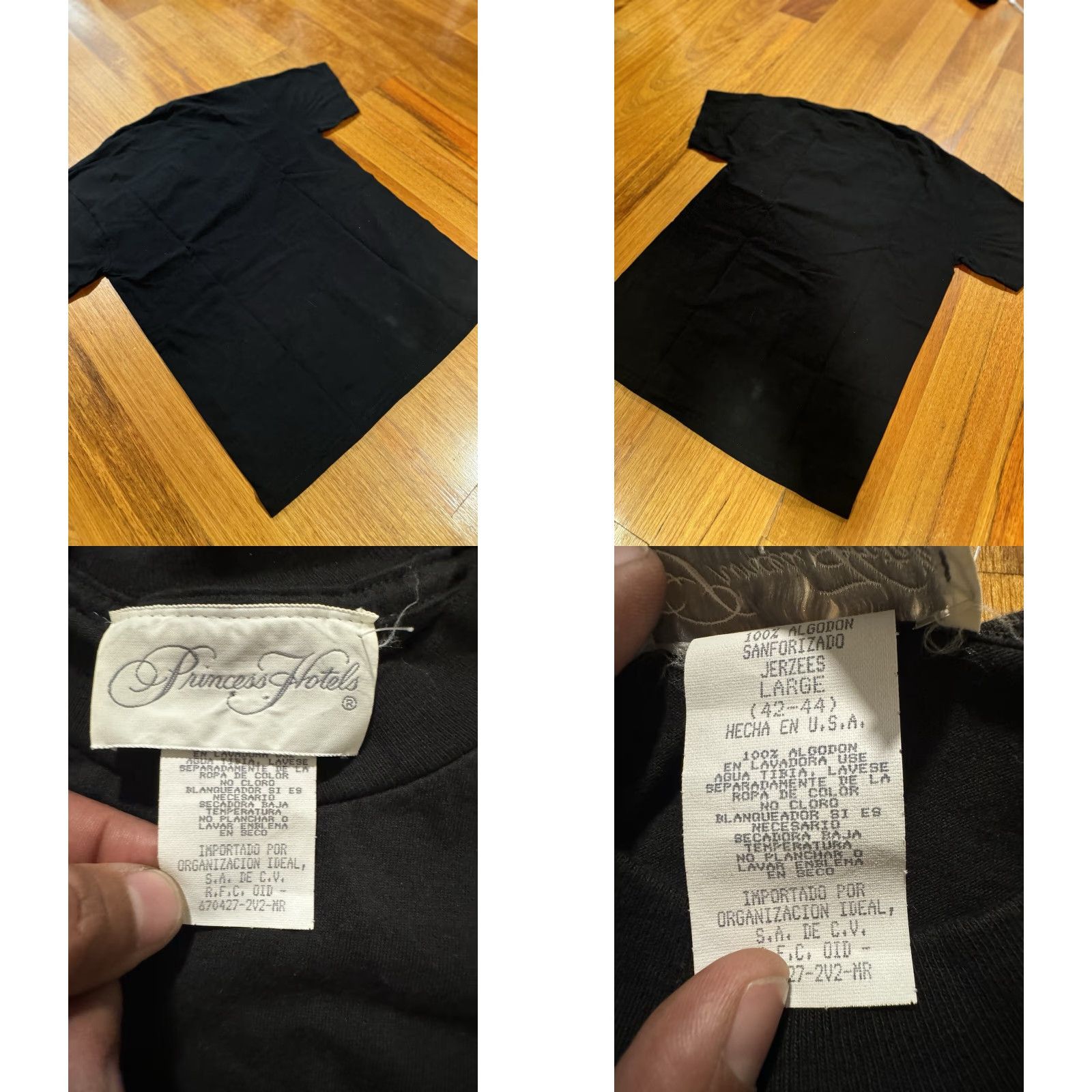 Jerzees JERZEES T-Shirt Men Acapulco Princess Cotton Blend Print Crew Neck Short Sleeve Black USA Made Large Regular Size L Size US L / EU 52-54 / 3 - 8 Thumbnail