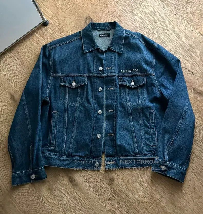Balenciaga Balenciaga Blue front and back embroidered logo denim jack Size US L / EU 52-54 / 3 - 2 Thumbnail