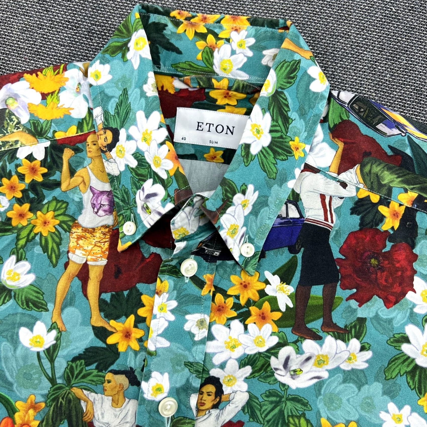 Eton ETON Button Down Shirt Mens Size 40 Medium Slim Floral AOP Hawaiian Shirt Size US L / EU 52-54 / 3 - 2 Thumbnail