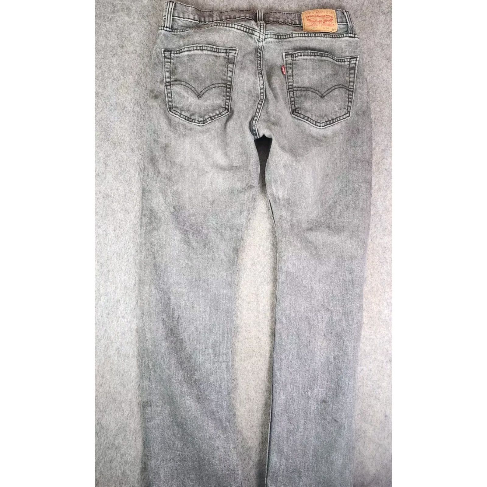 Levi's Levi's 502 Jeans Men's 34x34 Regular Taper Gray Stretch Distressed Whiskers Denim 5-Pocket Zipper Button Belt Loops Size US 34 / EU 50 - 4 Thumbnail