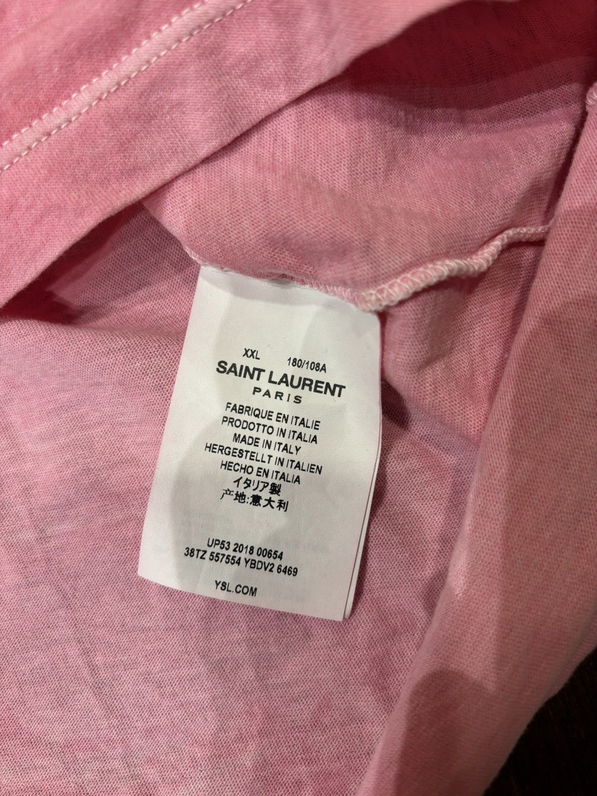 Yves Saint Laurent Saint Laurent Tee Pink Size US XXL / EU 58 / 5 - 5 Thumbnail