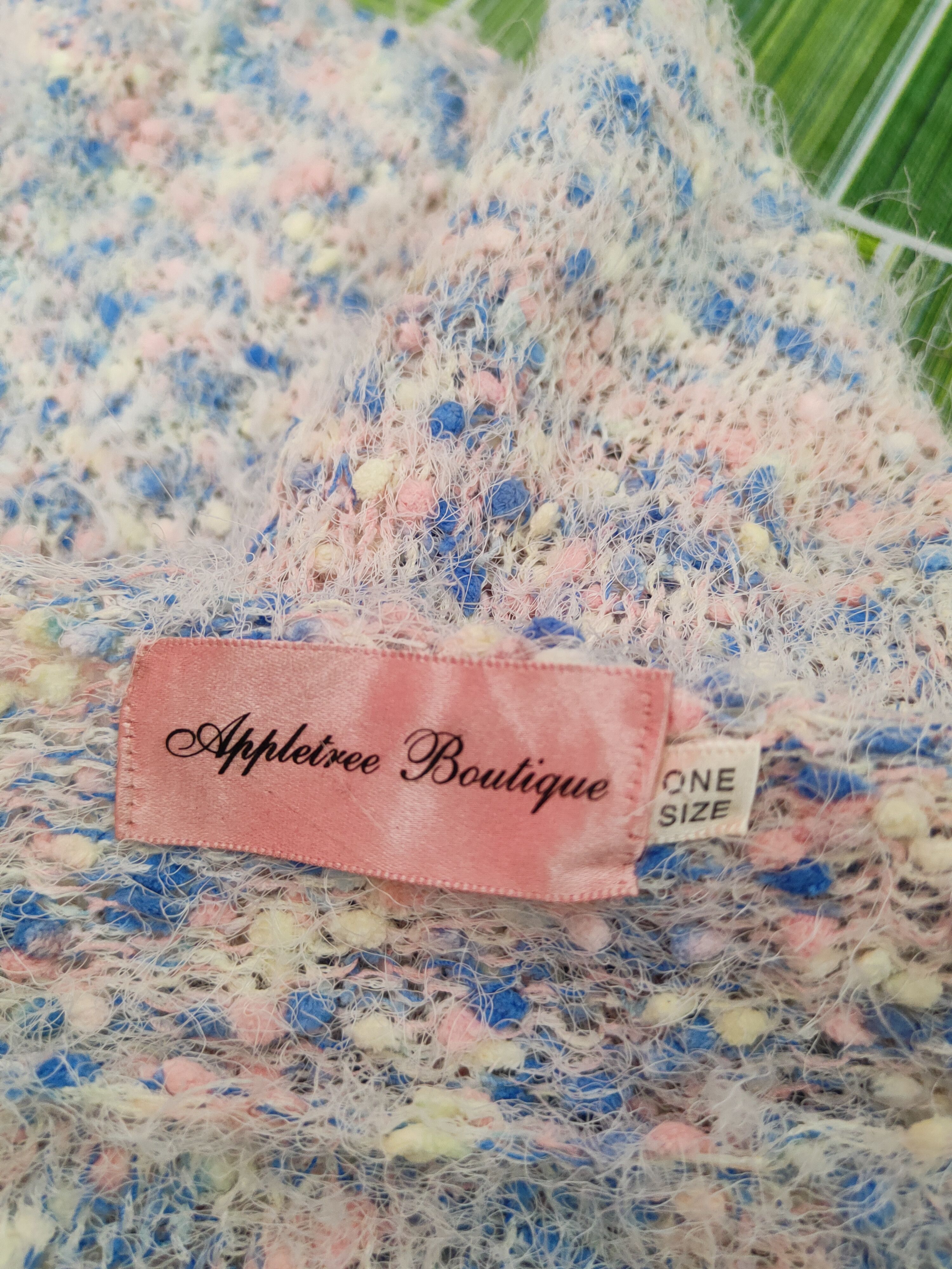Japanese Brand Appletree Boutique Blue Pink Fur Mohair Knitwear #S1912 Size S / US 4 / IT 40 - 12 Thumbnail