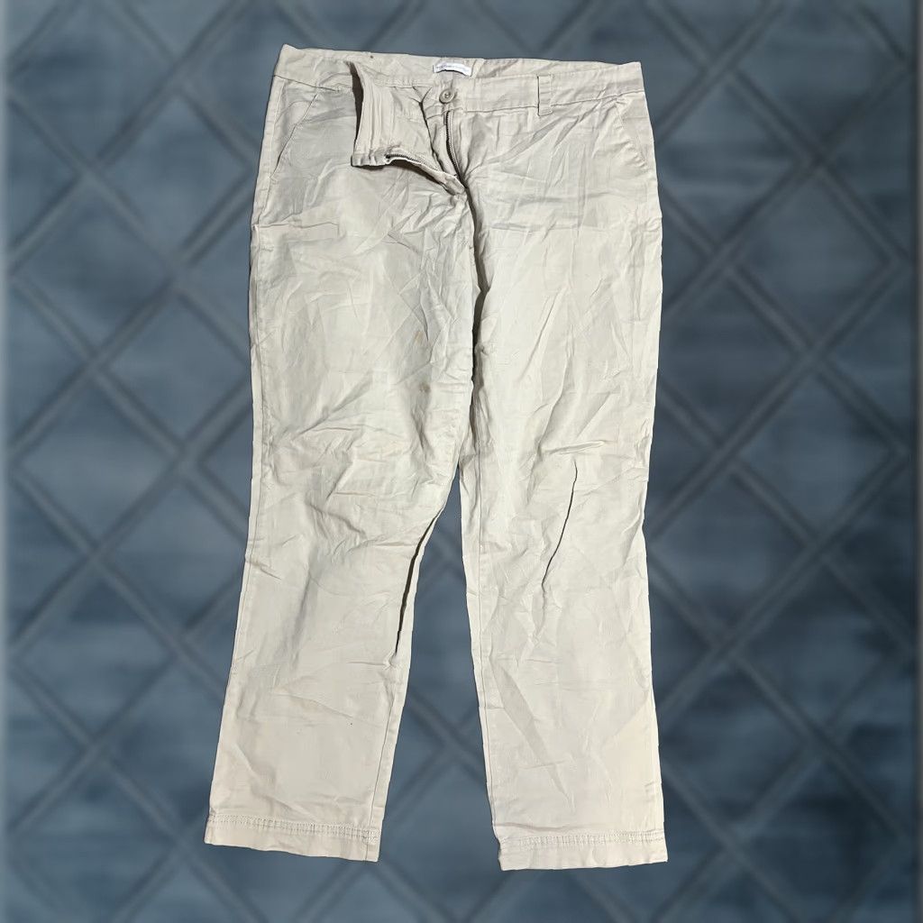 Avenue New York & Company Stretch Pants Women Size 14 Beige Pants Ankle Dress Pants Tapered Flat Front Pockets 28 in Inseam Regular Value: Avenue Womens Size 36" / US 14 / IT 50 - 1 Thumbnail