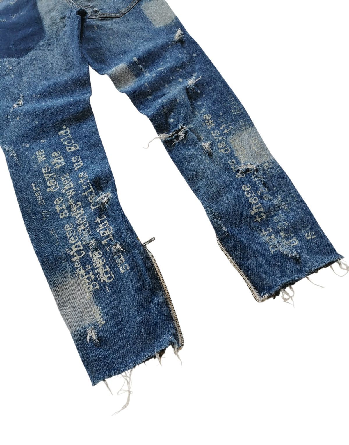 Zara Grunge Zara Distressed Zippered Ankle Slim Jeans, 32x28.5 Size US 32 / EU 48 - 7 Thumbnail