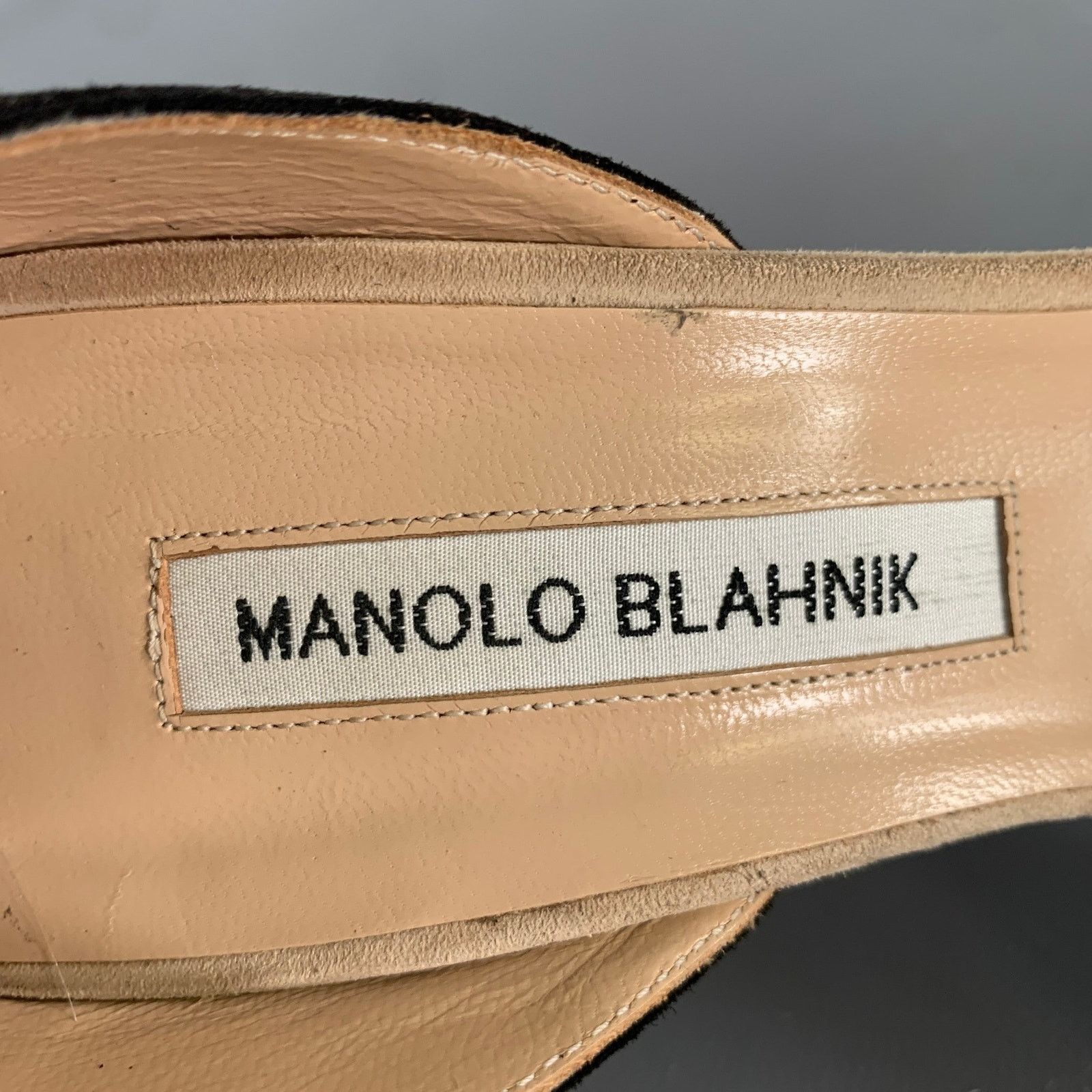 Manolo Blahnik MANOLO BLAHNIK 9.5 Tan Black Suede Pointed Toe Pumps Size US 9.5 / IT 39.5 - 8 Thumbnail