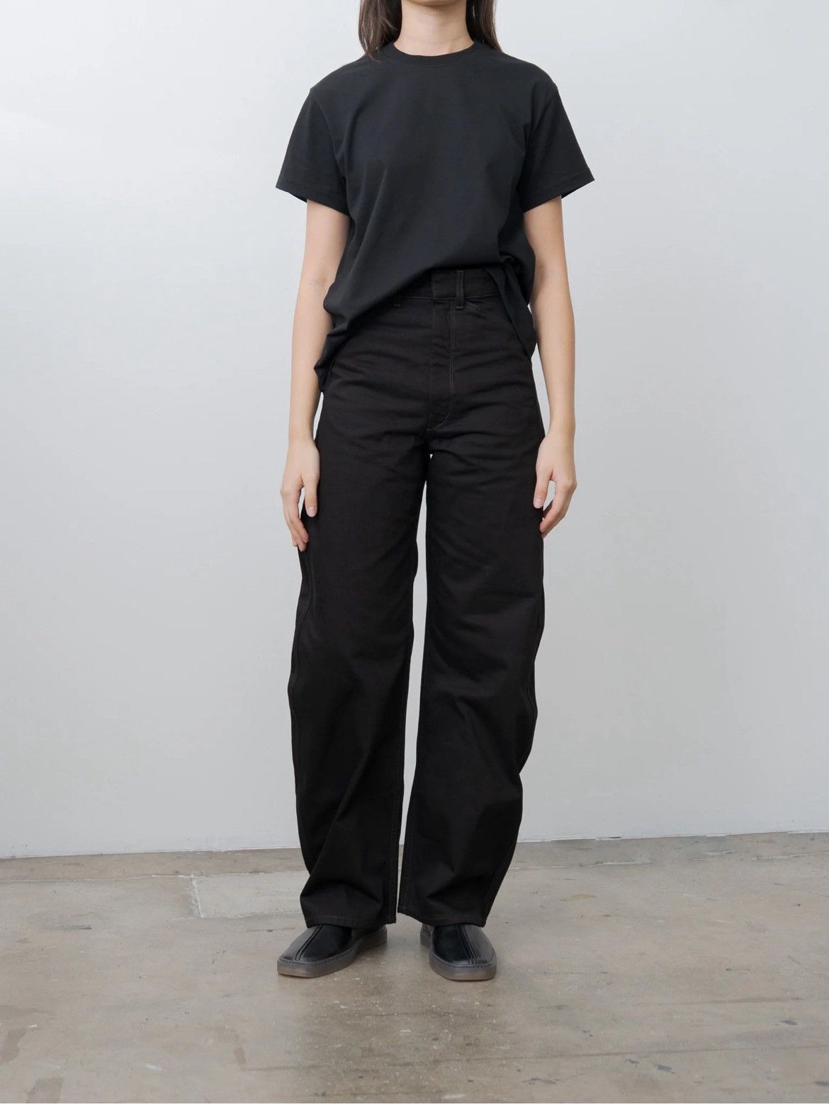 Lemaire LEMAIRE High Waisted Curved Pants - Black Size 24" / US 00 / IT 34 - 2 Thumbnail
