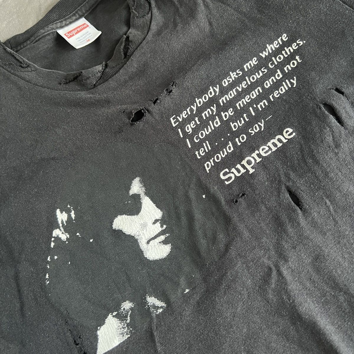 Supreme Supreme "mean tee" distressed 00's Size US M / EU 48-50 / 2 - 3 Thumbnail