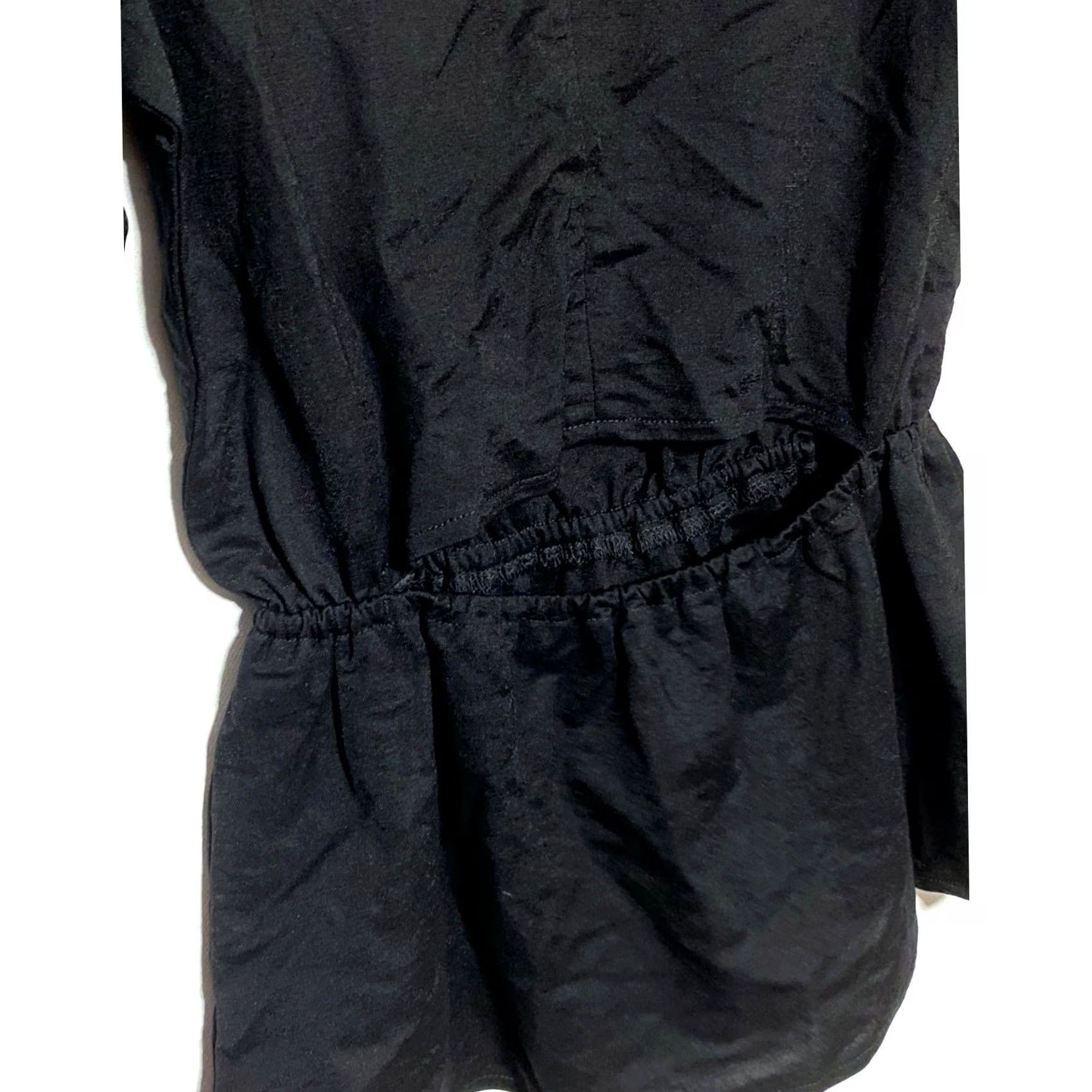 Ann Taylor VINTAGE Ann Taylor Black Blouse Peplum Open Back Womens XXS Petite NWT Size XXS / US 00 / IT 34 - 4 Thumbnail