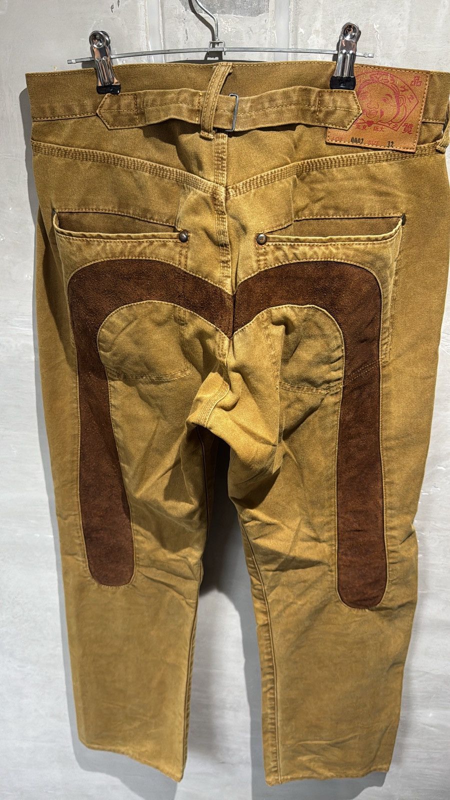 Evisu Rare EVISU Yamane Deluxe Canvas Pants Suede Leather Daicock Size US 32 / EU 48 - 4 Thumbnail