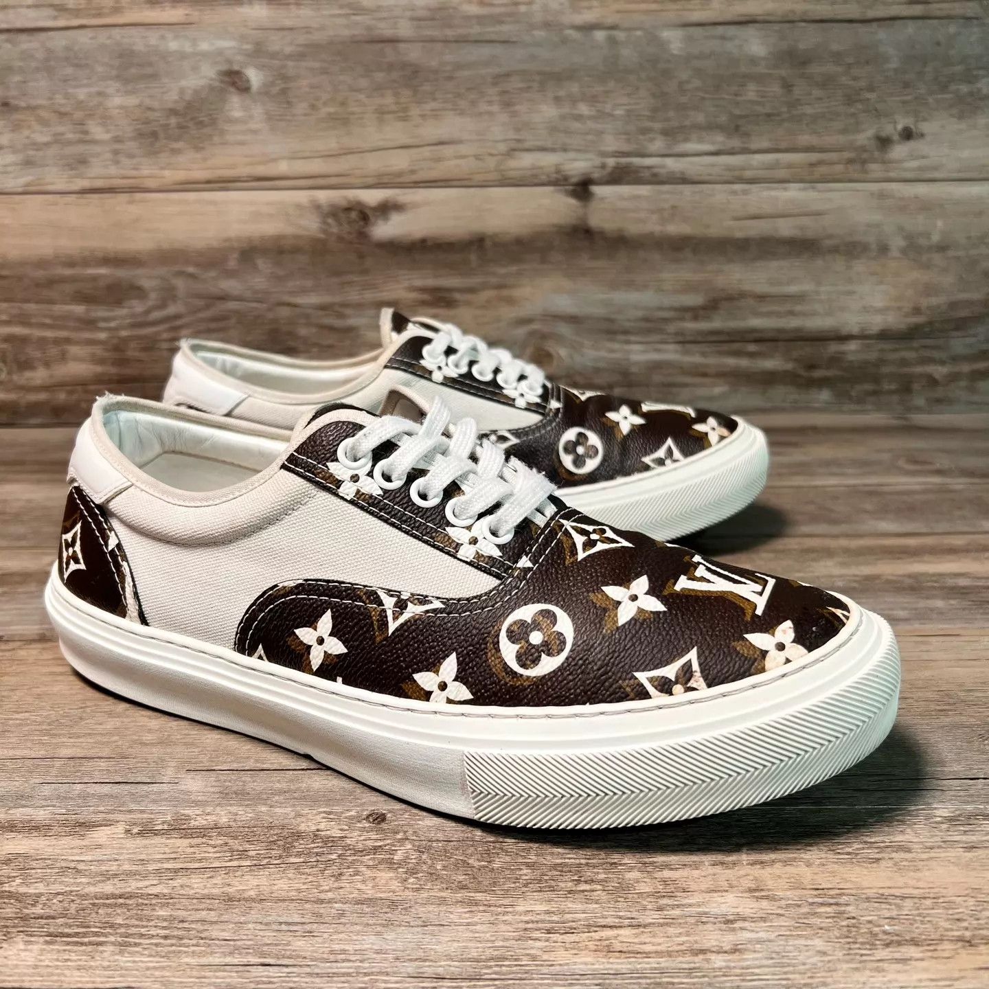 Louis Vuitton LV Trocadero Monogram White Brown Sneaker UK7 Size US 8 / EU 41 - 2 Thumbnail