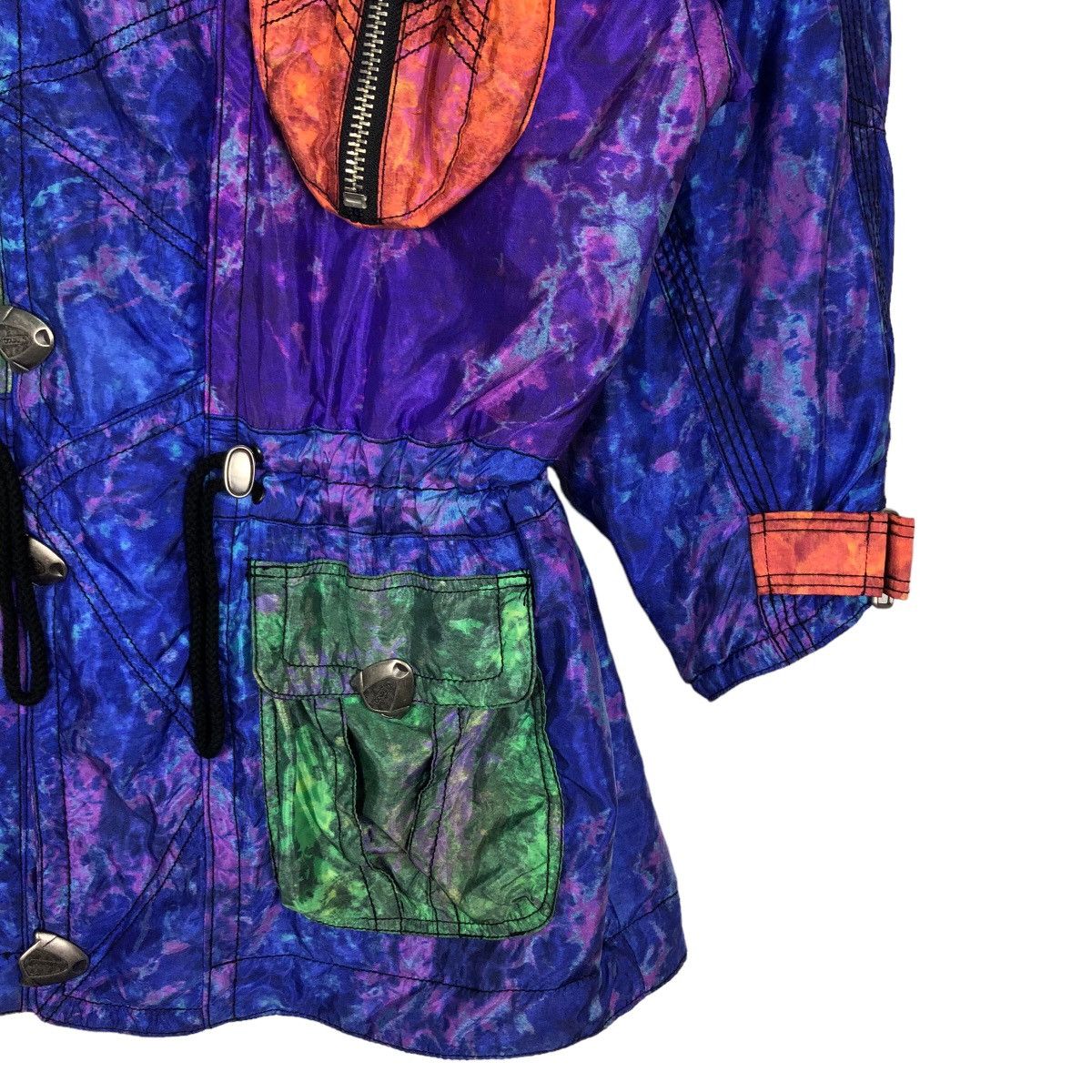 Japanese Brand Vintage Ski Jacket Goldwin Multi Colour Cargo Pocket Winter Size US S / EU 44-46 / 1 - 4 Thumbnail