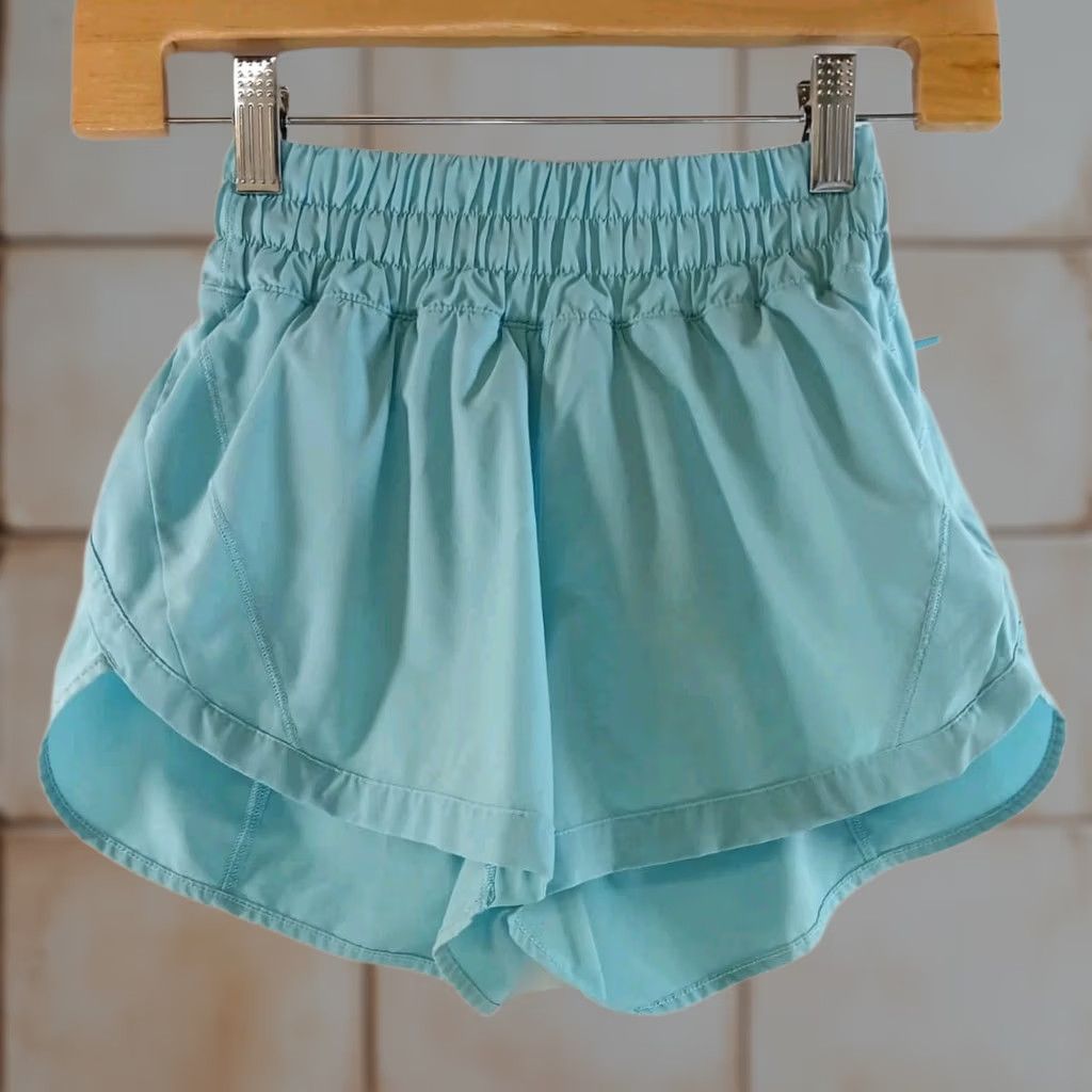 Lululemon Short Track That Mid-Rise Lined Inseam 2.5" Teal Green Women's Sz 0 in Gray, Women's (Size 25)