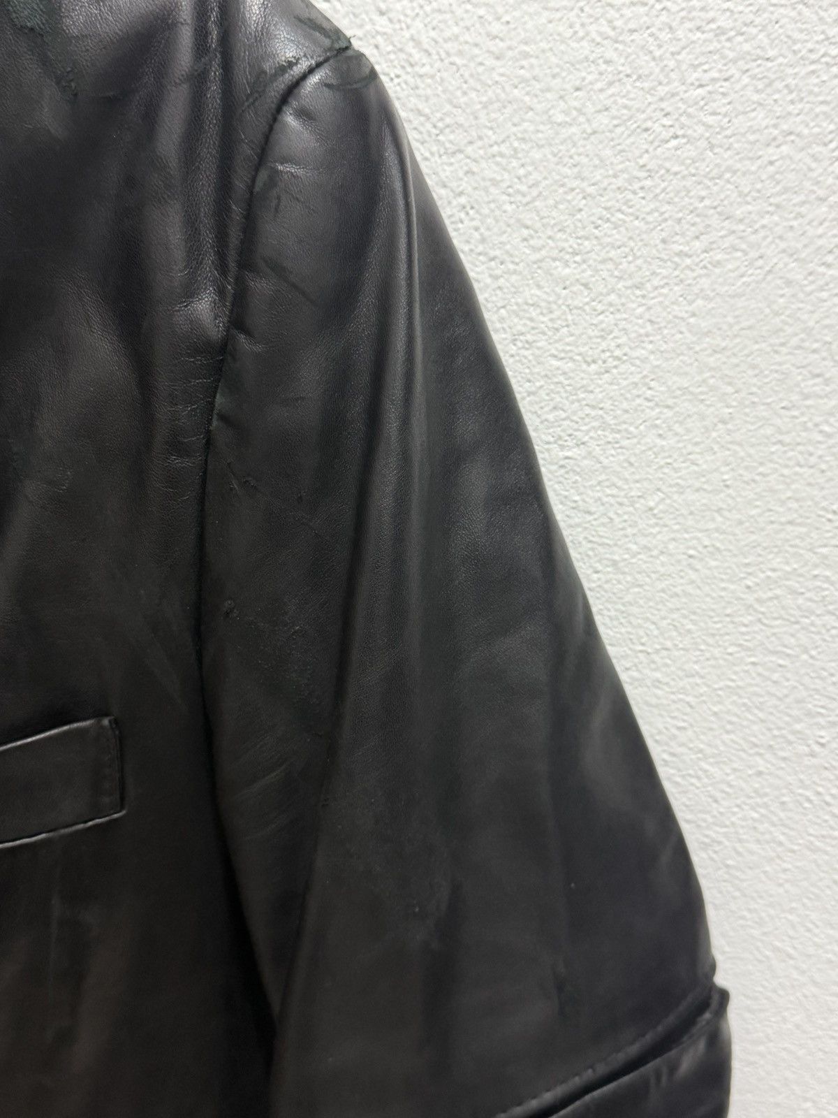 John Richmond John Richmond Rock-Gothic Leather Blazer with Pleated Sleeve Size US M / EU 48-50 / 2 - 5 Thumbnail