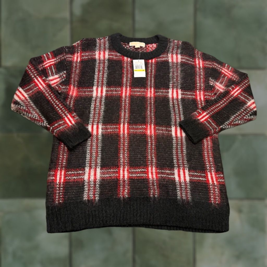 Michael Kors Michael Kors Sweater Black & Red Plaid Size M Women Wool Mohair Acrylic Knit Pullover Lightweight Stylish 90s? Size M / US 6-8 / IT 42-44 - 1 Thumbnail