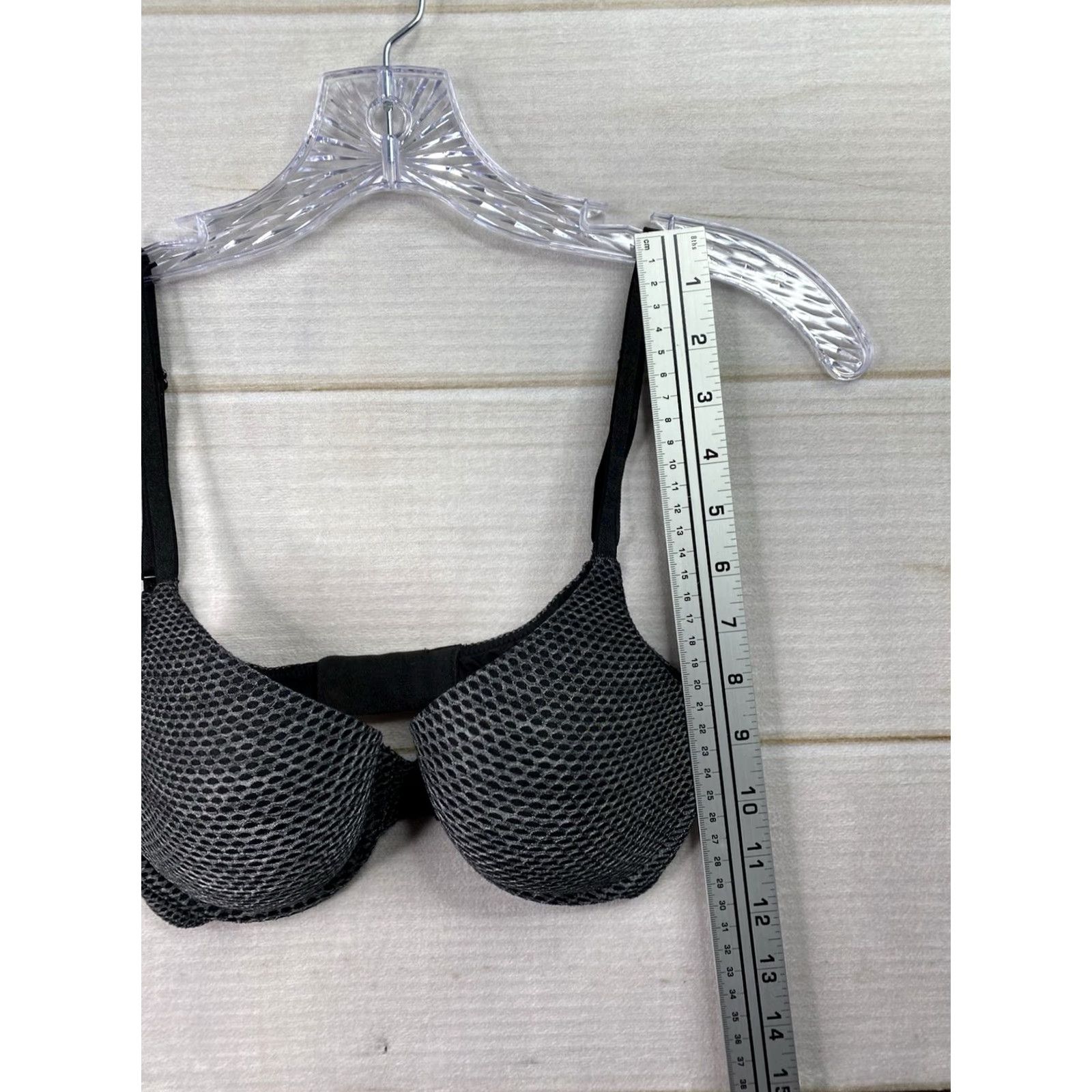 Victoria's Secret Victoria Secret Bra 32D Uplift Semi Demi Underwired Padded Black Size ONE SIZE - 3 Thumbnail