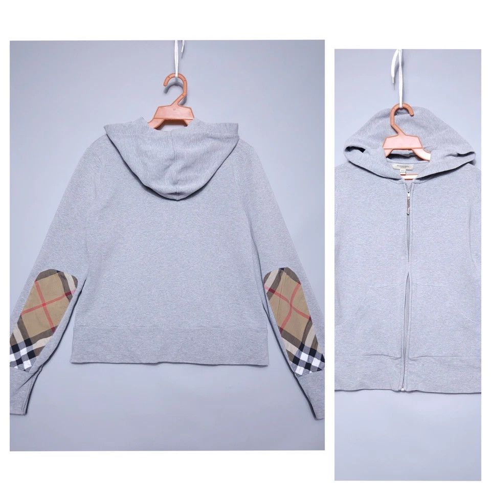 Burberry × Vintage Burberry London Zip Hoodie Nova Check Elbows Cotton Womens M Size M / US 6-8 / IT 42-44 - 1 Thumbnail