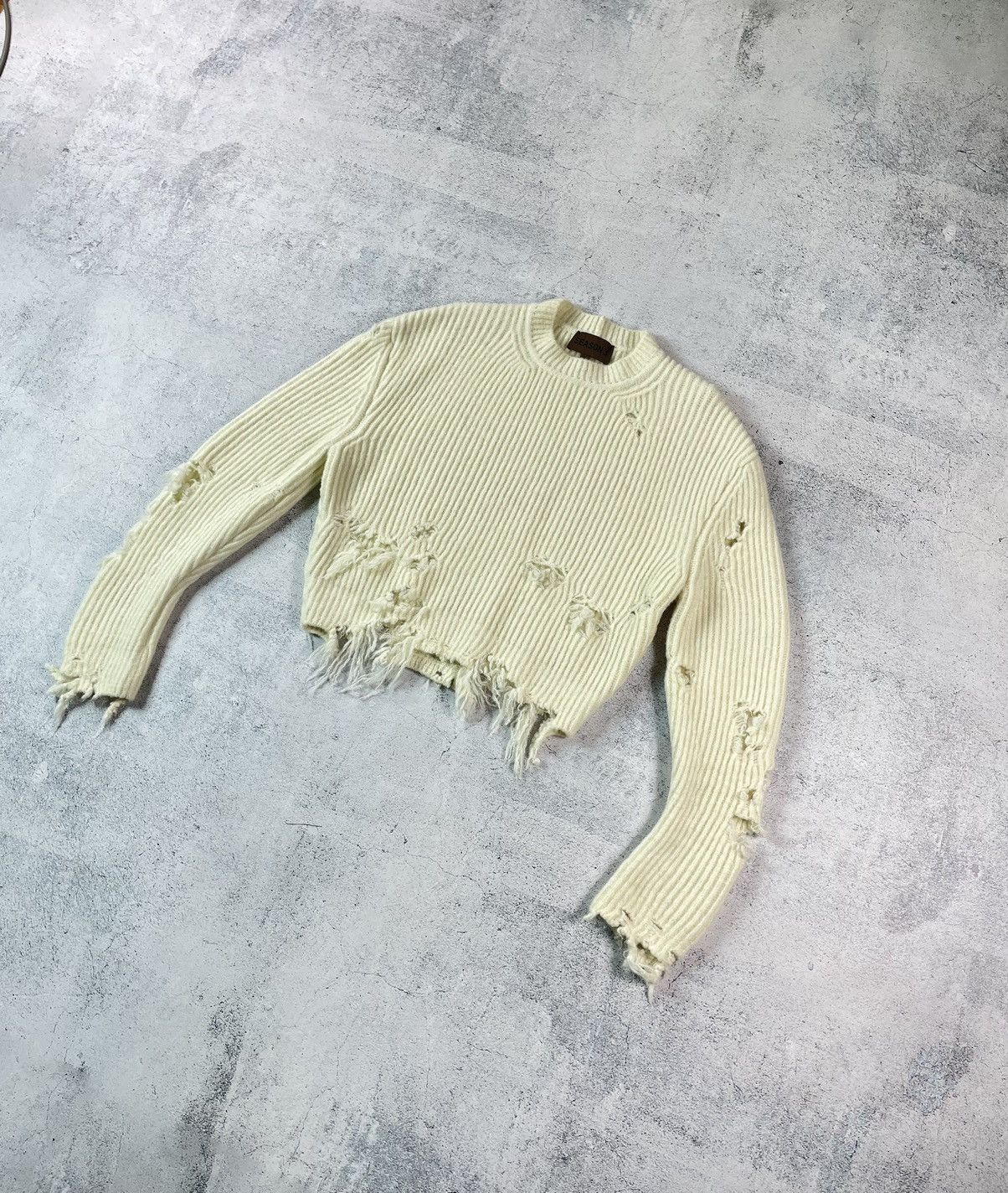 Yeezy YEEZY Season 3 Cropped & Distressed Ribbed Wool Sweater Size S / US 4 / IT 40 - 2 Thumbnail