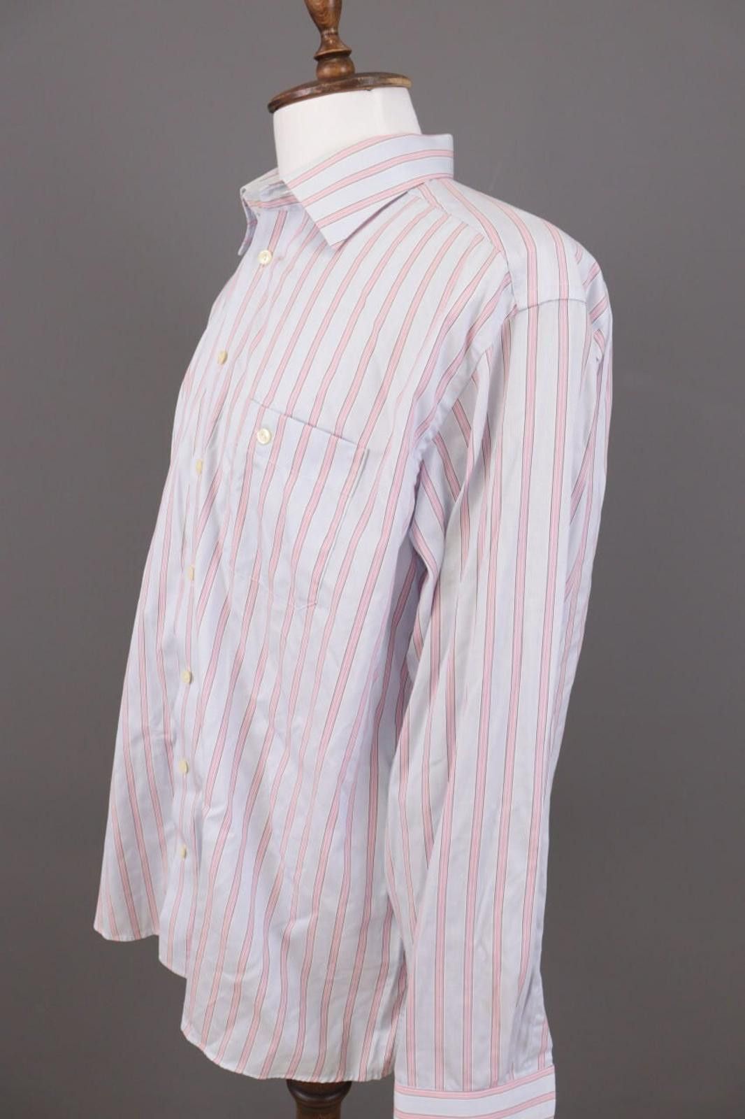 Eton Eton Wrinklefree Cotton Blue Stripe Shirt Size 45 / 17 3/4 Size US M / EU 48-50 / 2 - 6 Thumbnail