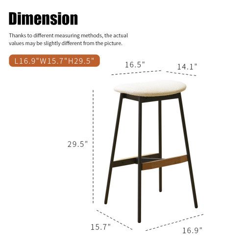 Designer × Homemade Modern Set of 2 Bar Stools Comfortable & Stylish Counter Hei Size US L / EU 52-54 / 3 - 5 Thumbnail