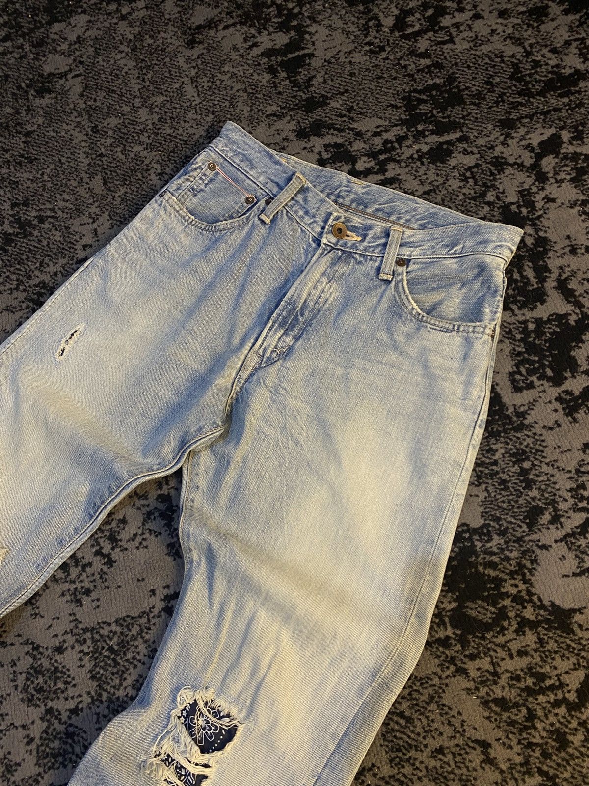 Kapital Vkei Wash Bootcut Selvedge Edwin 505 Distressed Jeans 🔥 Size US 29 - 8 Thumbnail