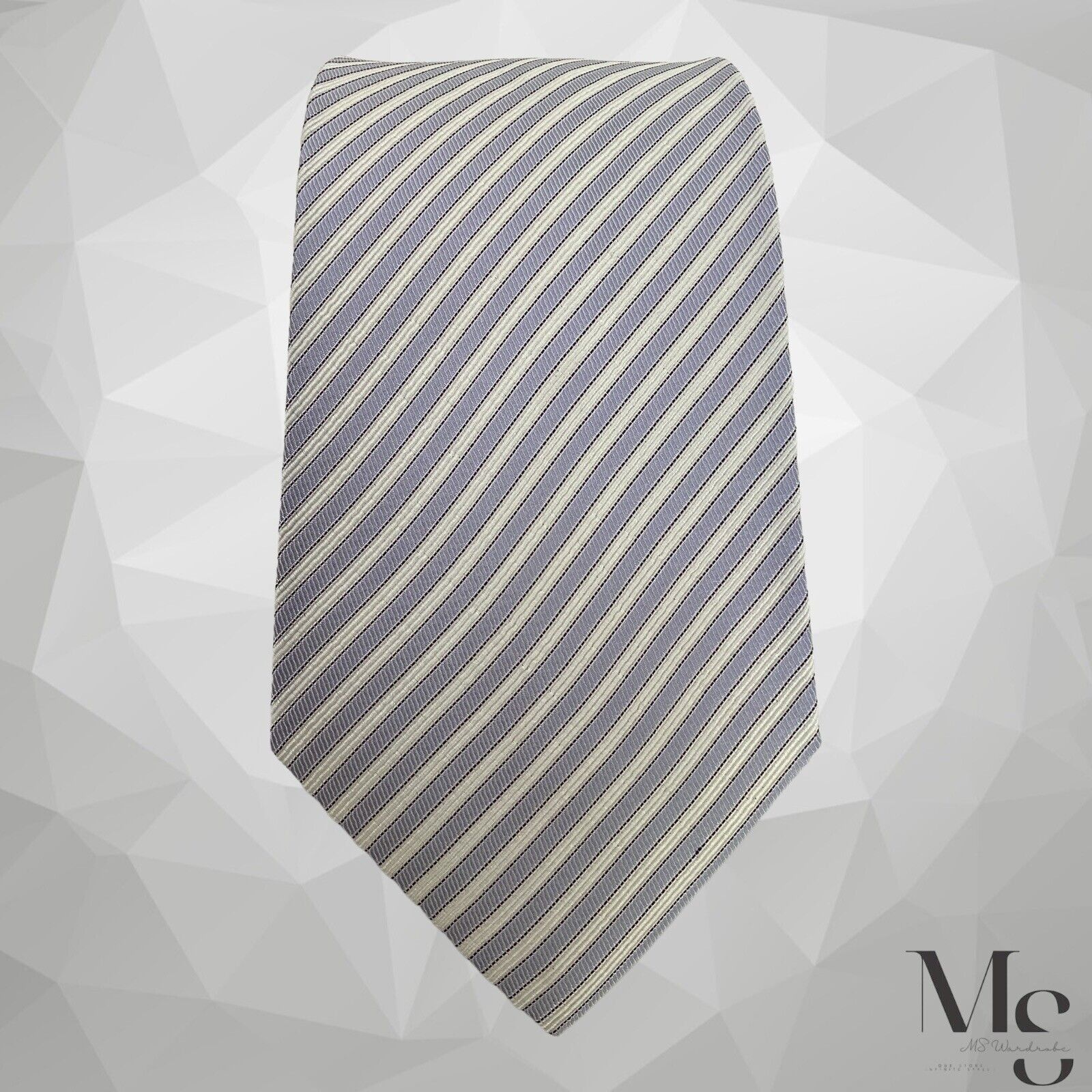 Armani Collezioni ARMANI COLLEZIONI White Blue Luxury Silk Tie Made In Italy W Size ONE SIZE - 5 Thumbnail