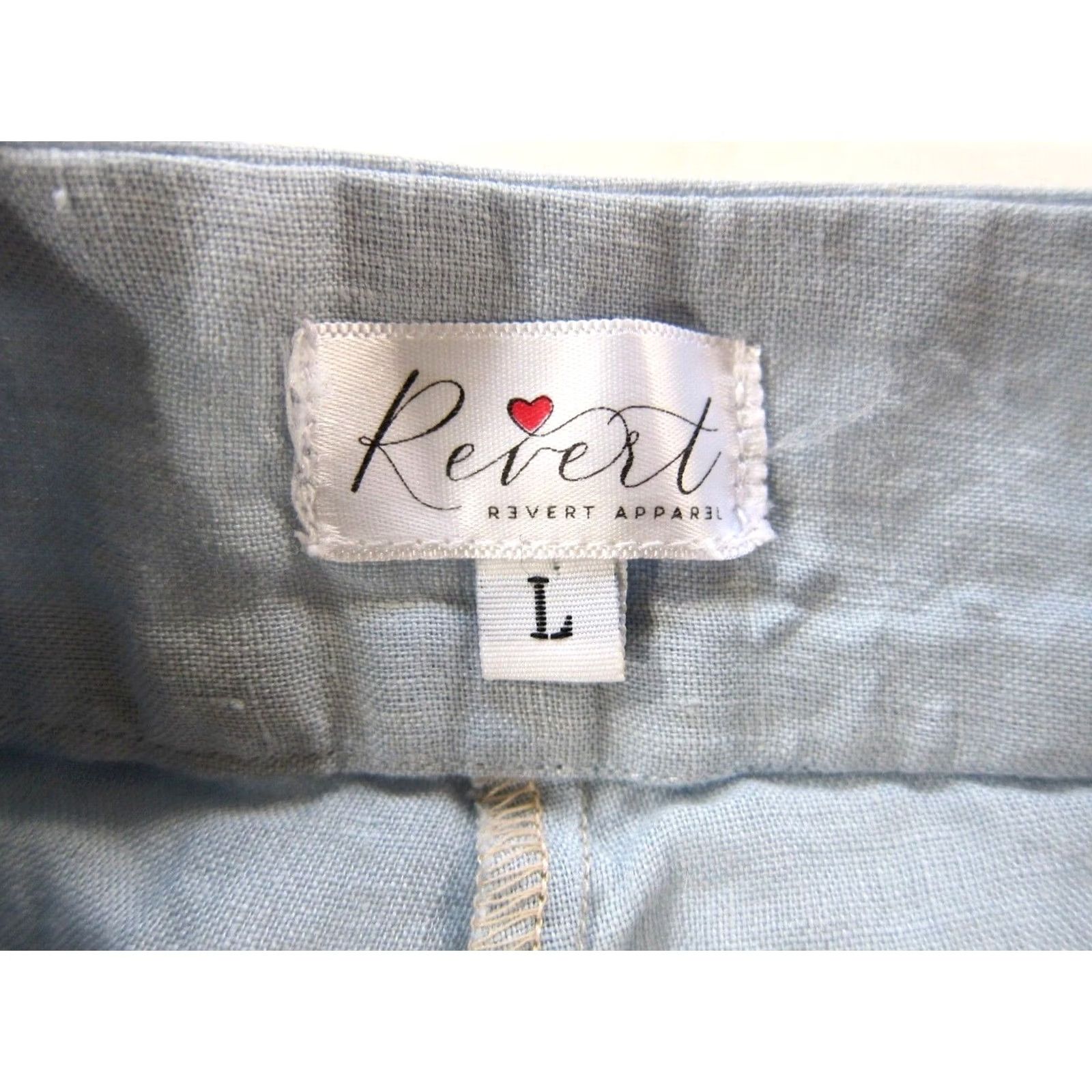 Vintage Revert Apparel 100% Linen Pastel Blue Wide Leg High Rise Pocket Pant Women L Size 36" / US 14 / IT 50 - 4 Thumbnail