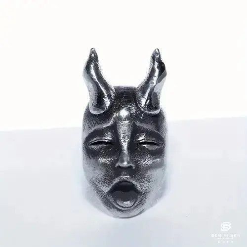 Other Style Retro Silver Mask Earrings Size ONE SIZE - 3 Thumbnail
