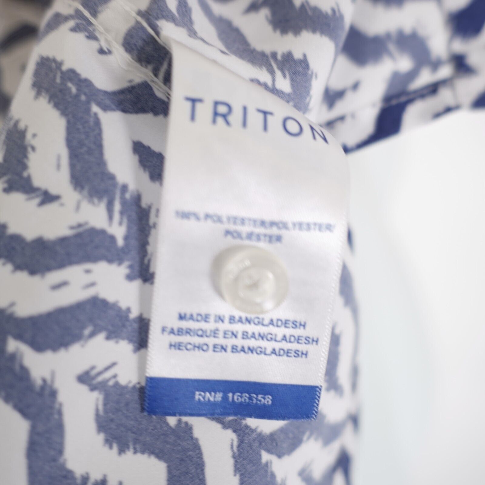 Designer Triton Blue White Zebra Striped Large Stretchy Polyester Dre Size US L / EU 52-54 / 3 - 12 Thumbnail
