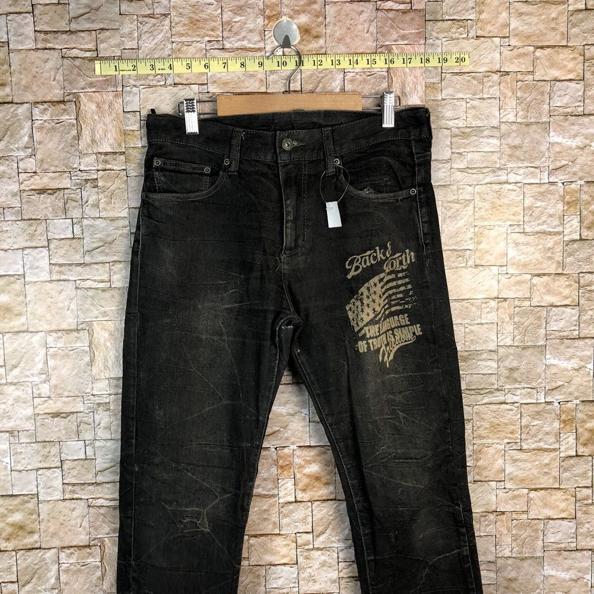 Japanese Brand Japan vintage Black Denim jeans Pants #A639 Size US 29 - 2 Thumbnail