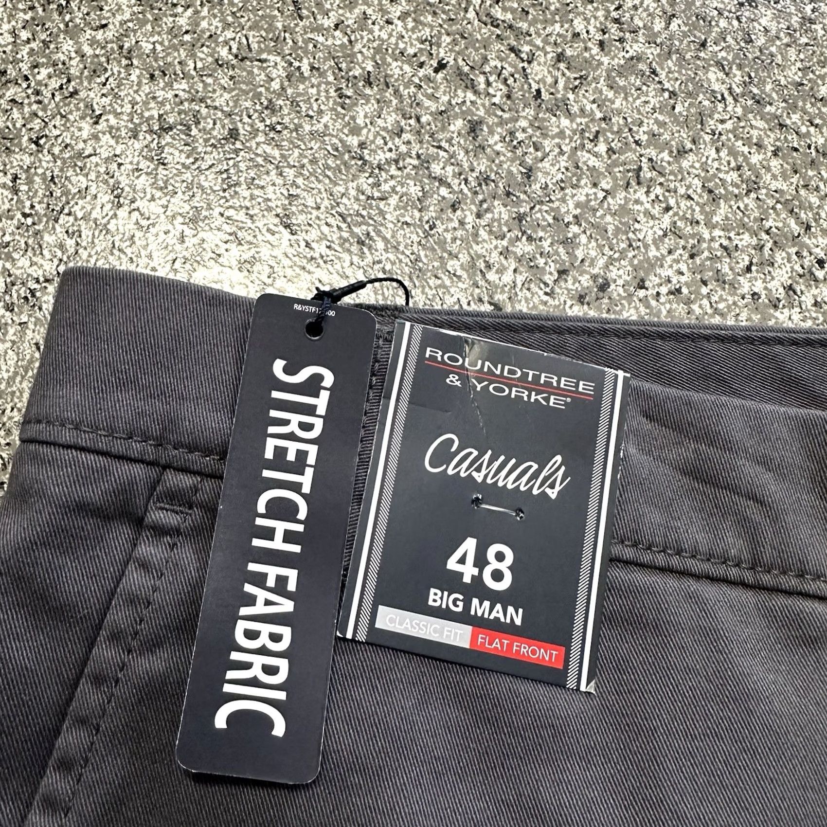 Roundtree & Yorke Roundtree & Yorke Shorts Mens 48 Big & Tall Grey Flat Front 9” Stretch Casual Size US 32 / EU 48 - 2 Thumbnail