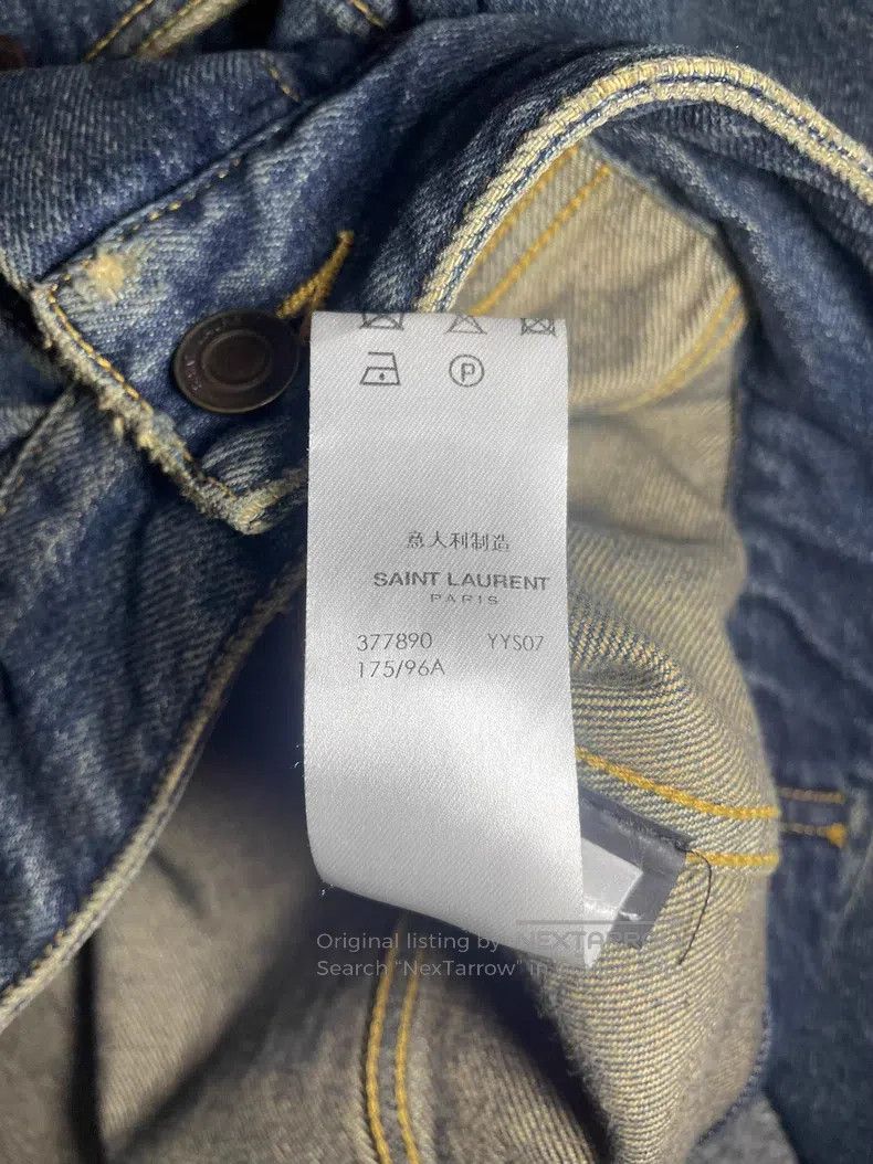 Saint Laurent Paris Saint Laurent Paris Deep Washed Yellow Mud Distressed Deni Size US S / EU 44-46 / 1 - 7 Thumbnail
