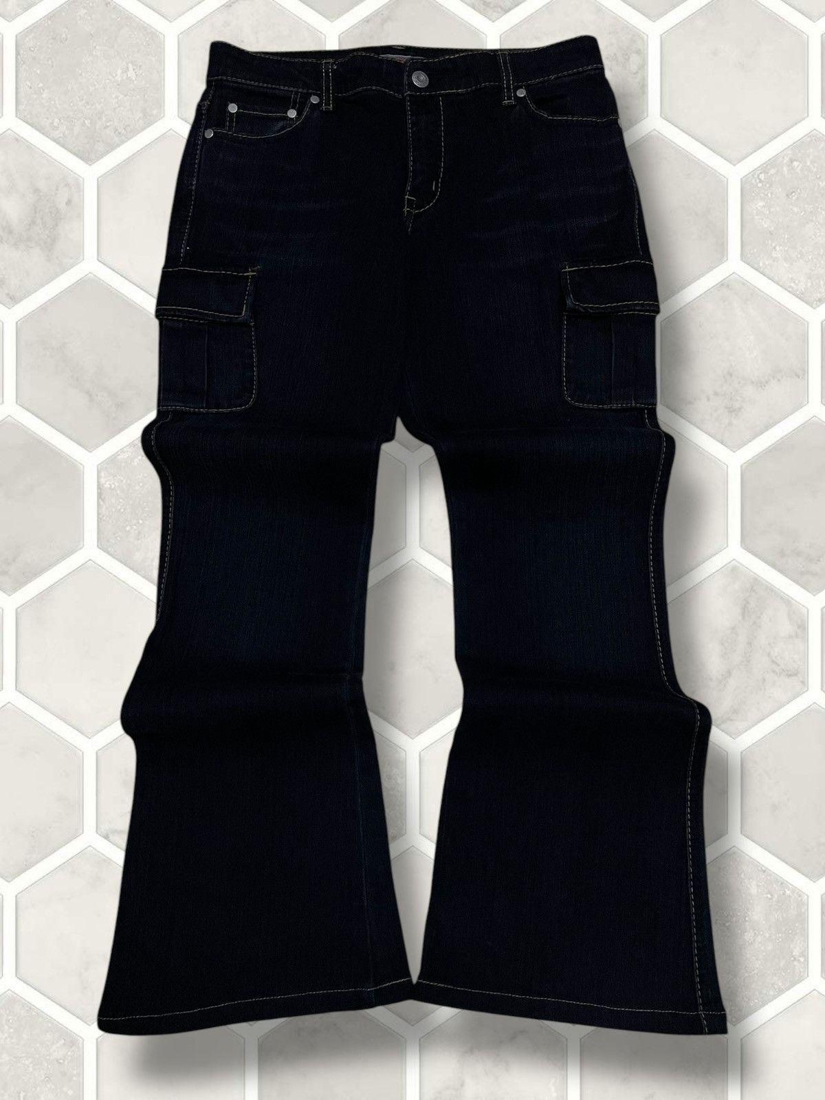 Tornado Mart Vintage 90s Japan Designer Olala Sassion Flared Cargo Denim Size US 29 - 1 Thumbnail