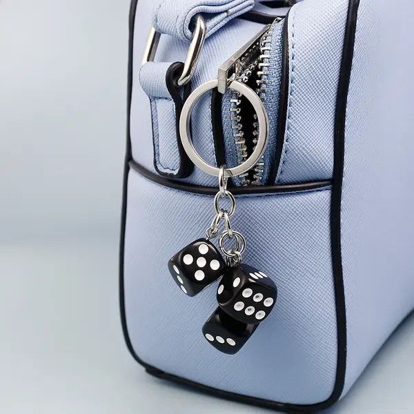 Vintage Black Dice Pendant Keychain Size ONE SIZE - 2 Thumbnail