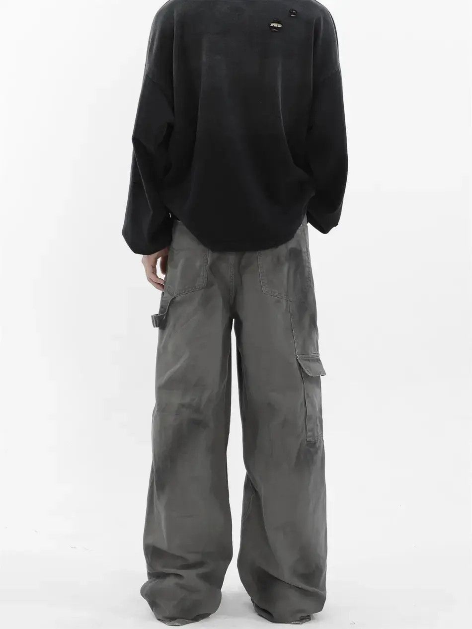 Japanese Brand Retro distressed dirty washed zippered jeans Size US 32 / EU 48 - 5 Thumbnail