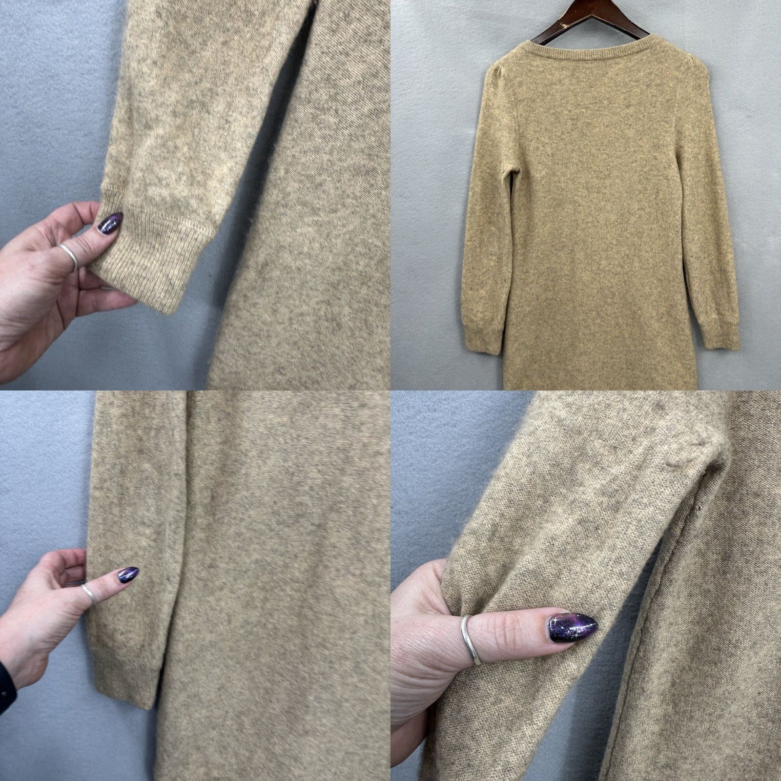Juicy Couture Juicy Couture Dress Womens M Cashmere 3/4 Sleeve Beige Mini Sweater Dress - Boho Classic 90s Vibes Mens? Girls? Size M / US 6-8 / IT 42-44 - 8 Thumbnail