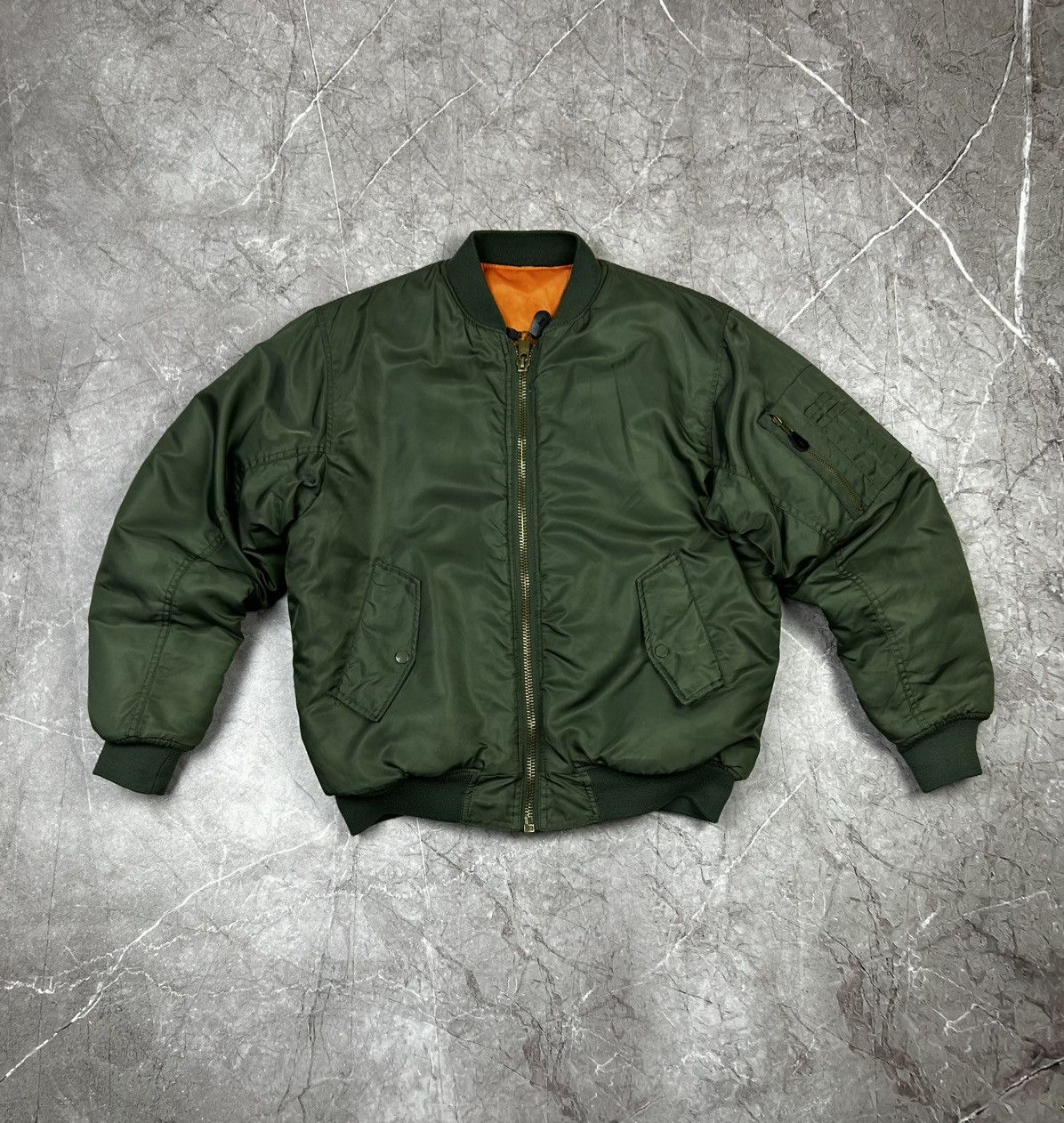 Vintage Vintage MA 1 Bomber Jacket Reversible Military Flyers Nylon Size US S / EU 44-46 / 1 - 2 Thumbnail