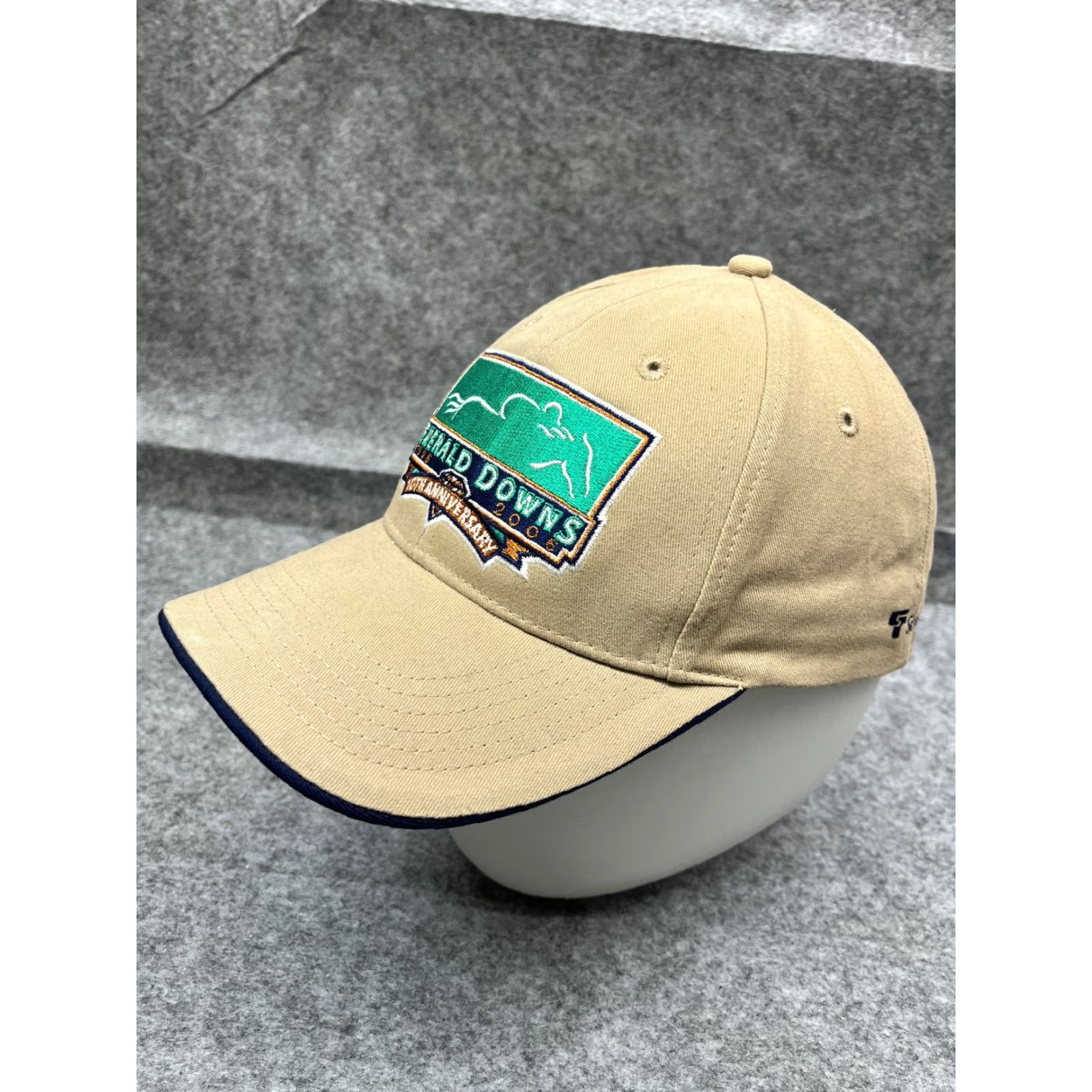 Vintage VINTAGE Emerald Downs 10th Anniversary Hat Cap Strap Back Adult One Size Beige Cotton Size ONE SIZE - 4 Thumbnail